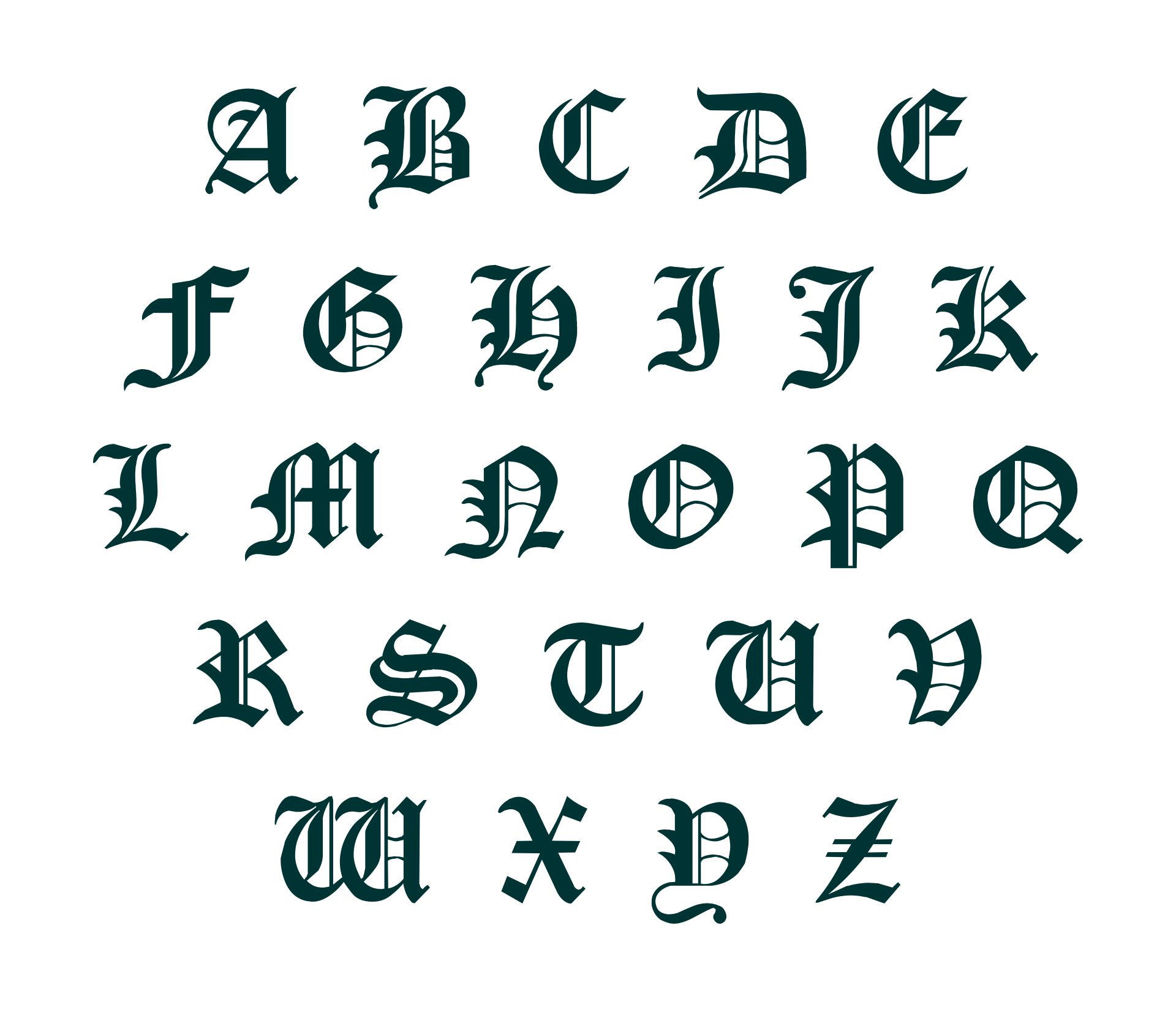 21 Best Printable Old English Alphabet A-Z - printablee.com 21 Best Printable Old English Alphabet A-Z - printablee.com