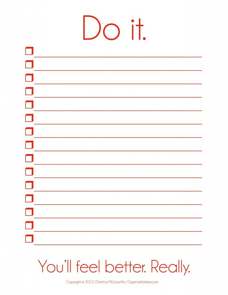 Things to Do List Template Printable
