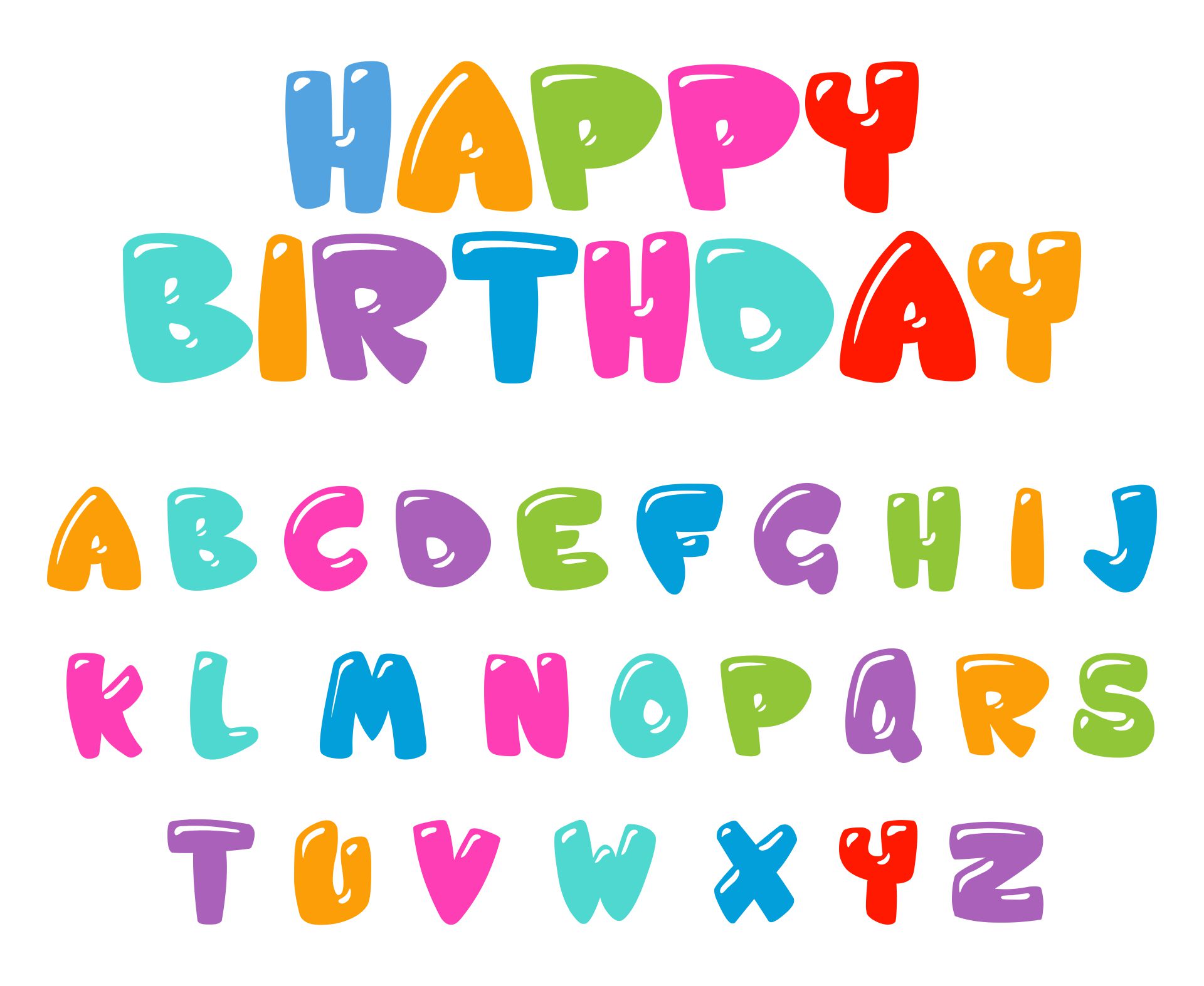Birthday Bubble Letters