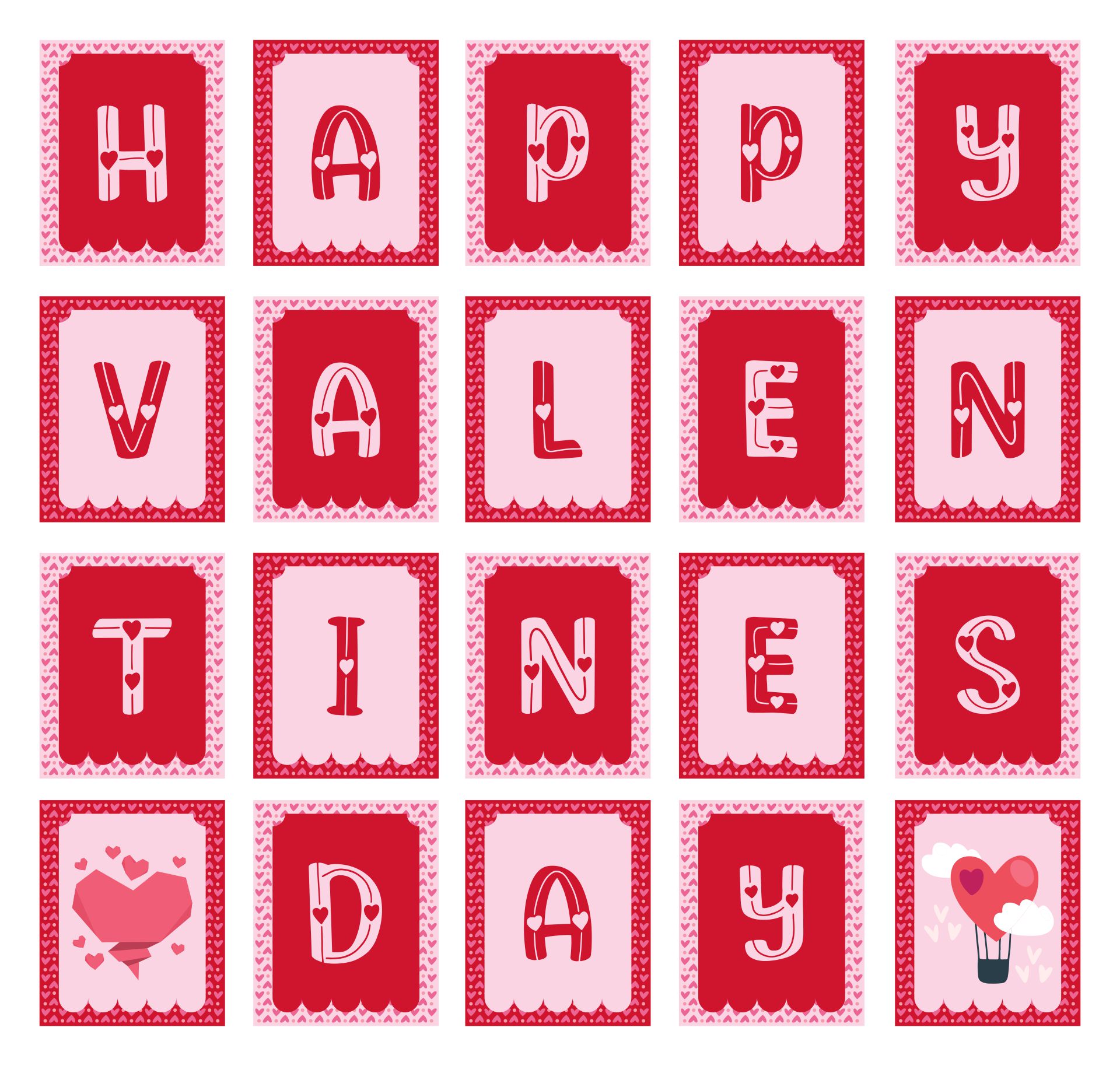 Day Valentines Banner Printable