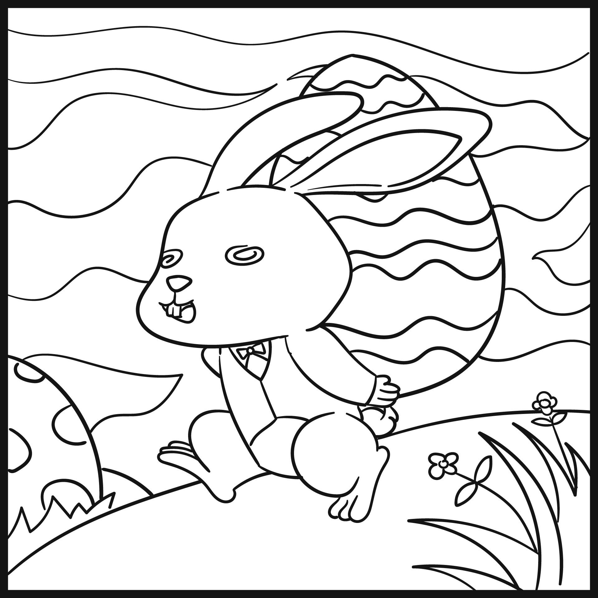 Dirty Easter Bunnies Printable Coloring Pages