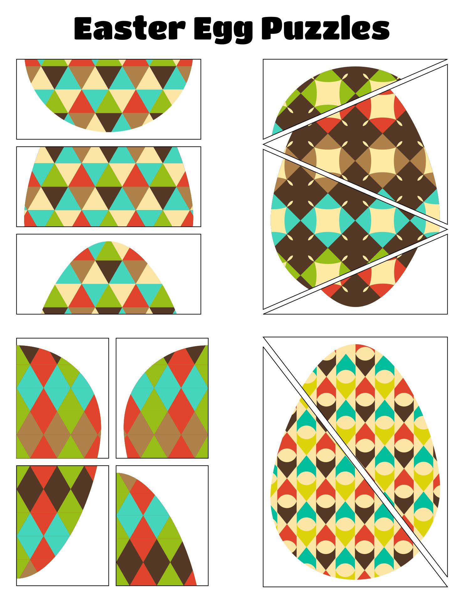 Easter Egg Puzzles Printables