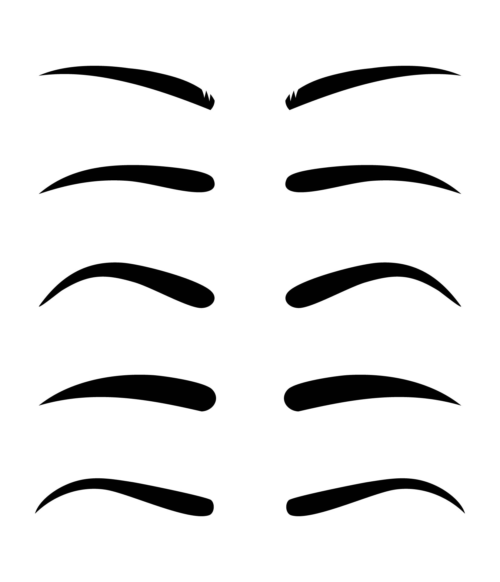 Free Printable Eyebrow Stencils Actual Size Printable Templates