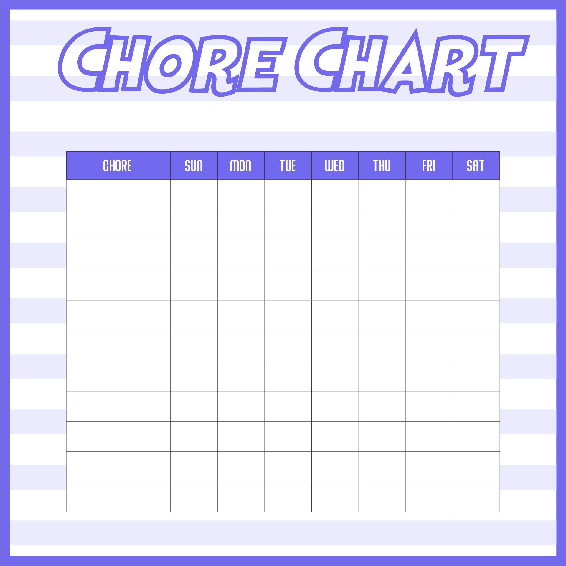 Blank Chart Templates