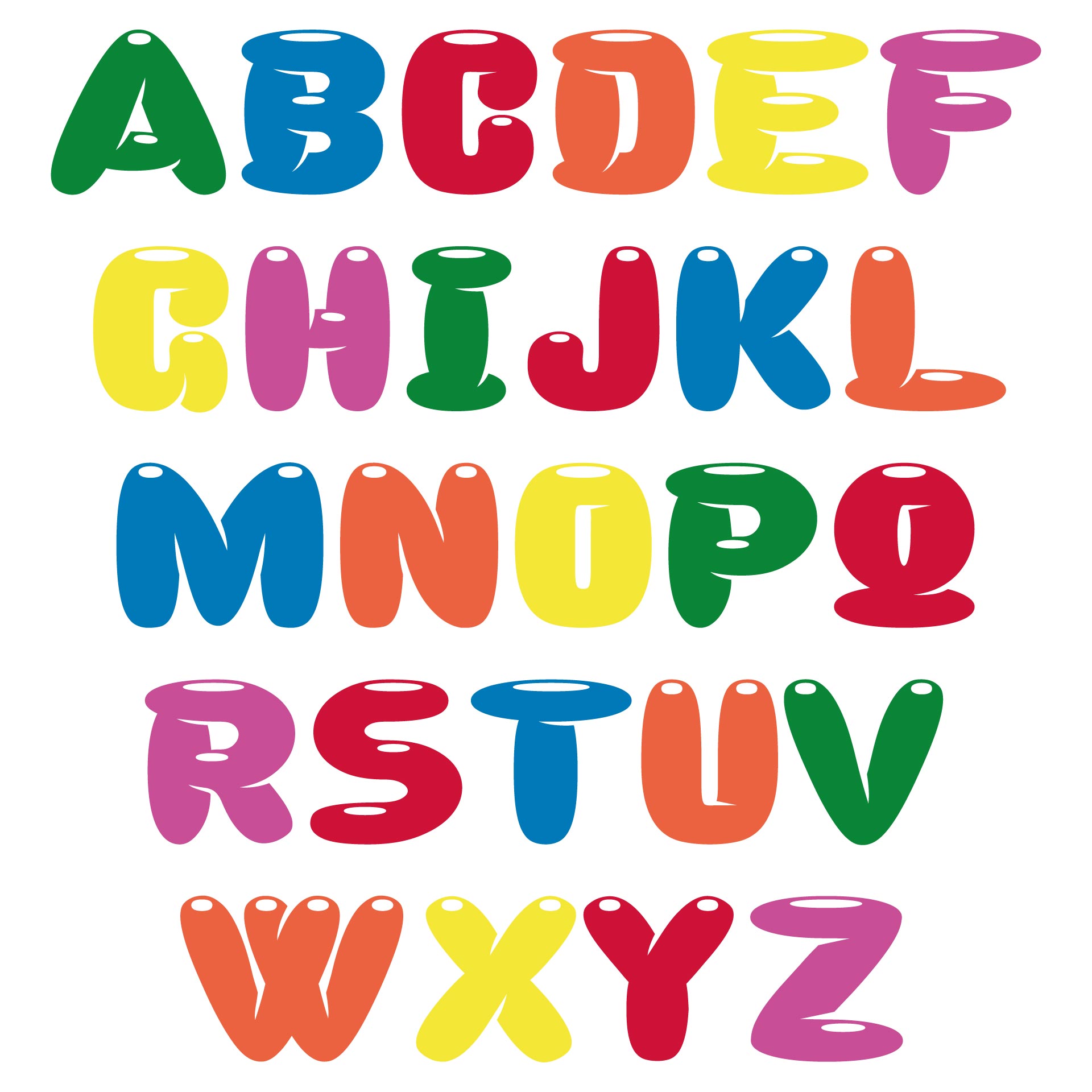 Free Printable Cool Bubble Letters Bubble Letters Set Freebie Vrogue