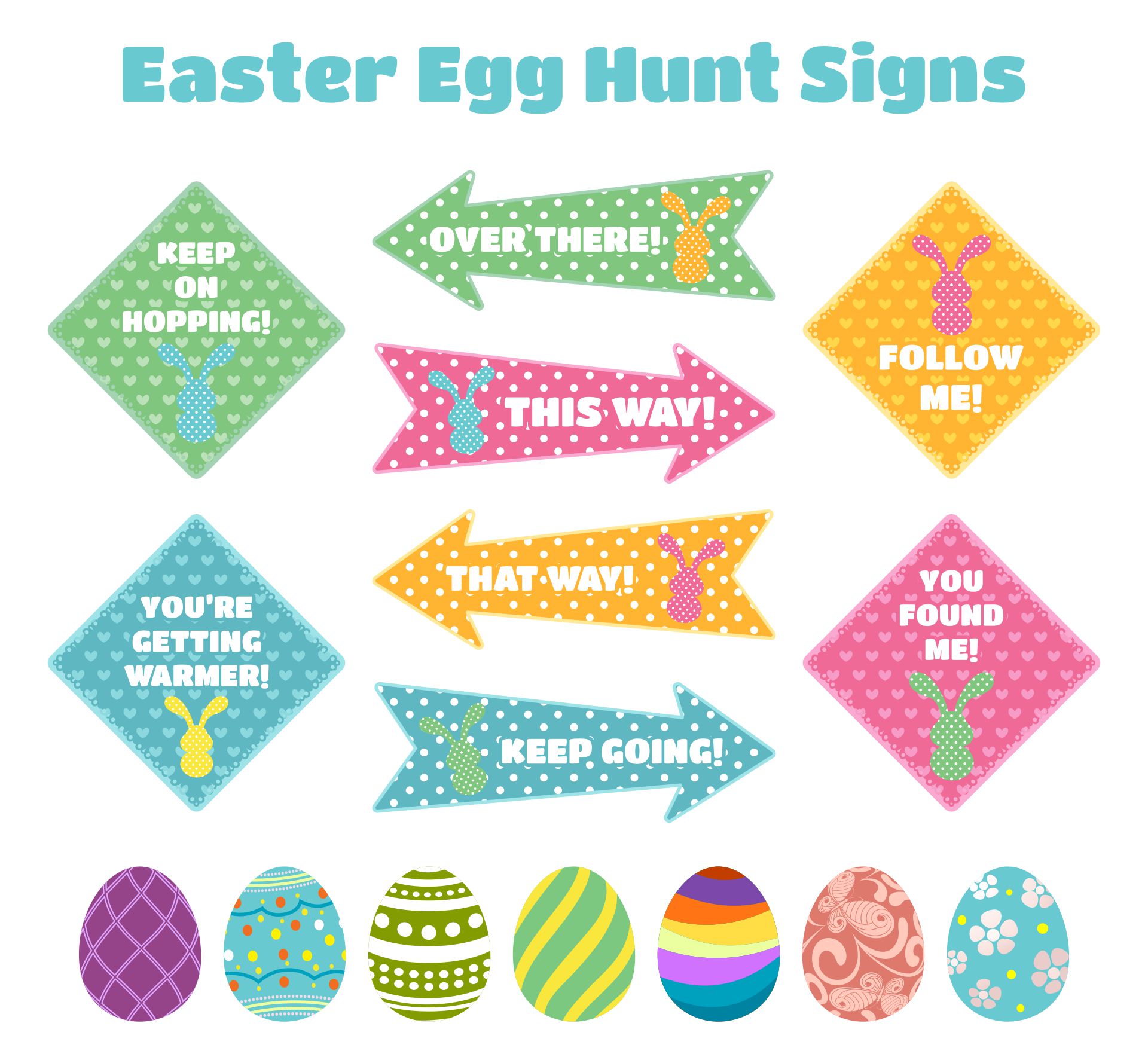 Printable Easter Egg Hunt Signs