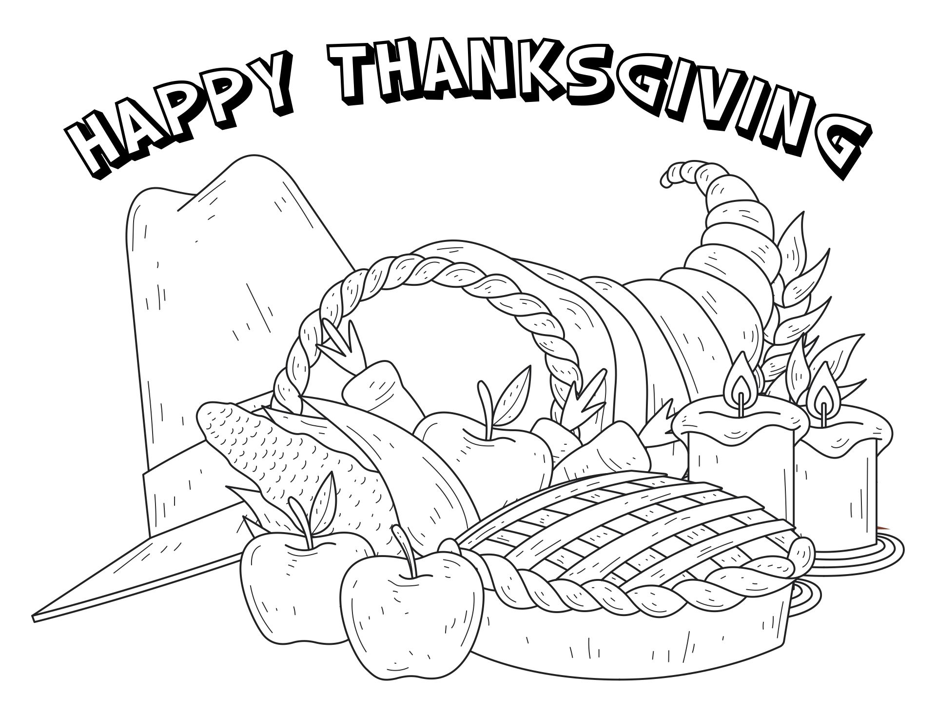 Free Thanksgiving Coloring Pages For Elementary Students