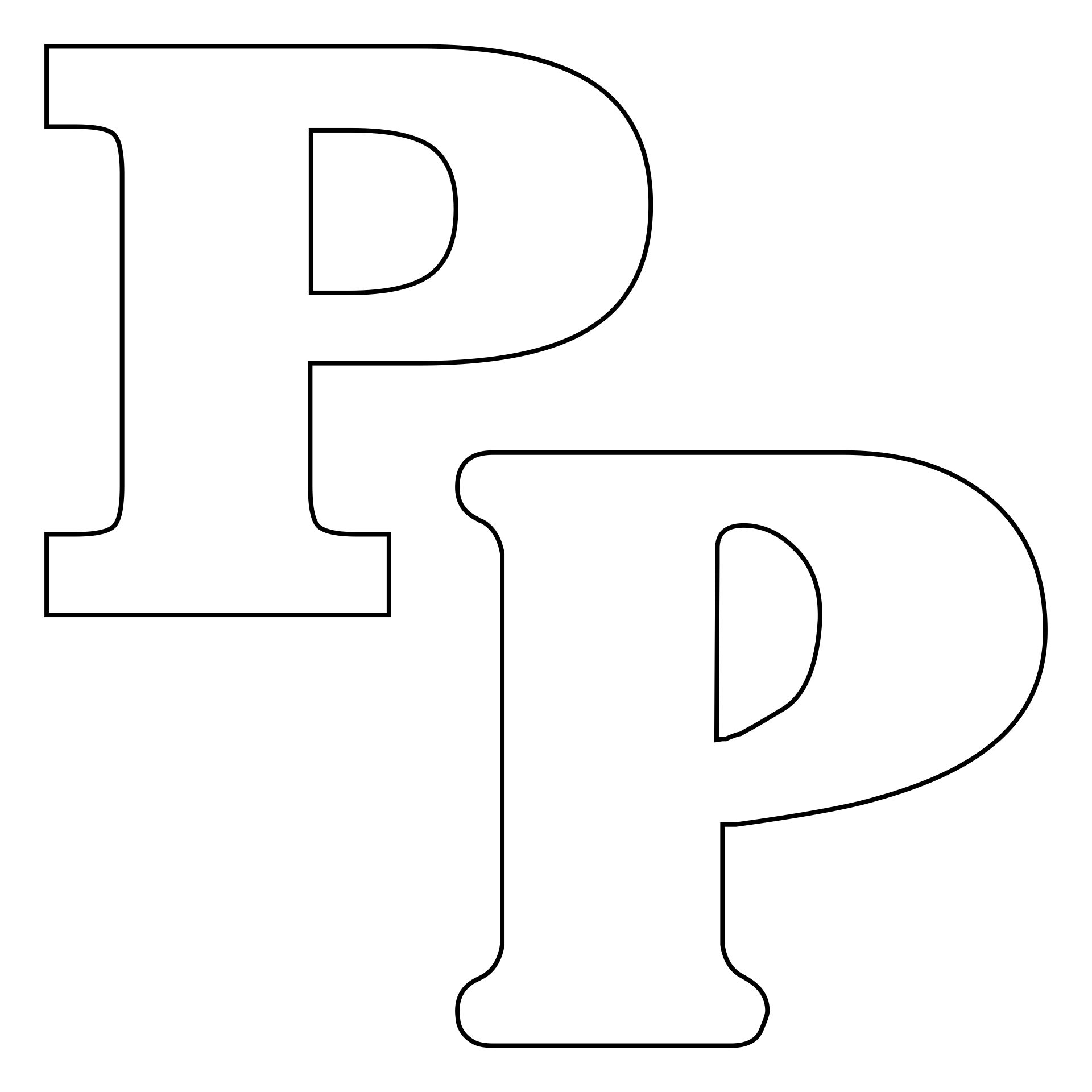 Large Printable Alphabet Letter P Template