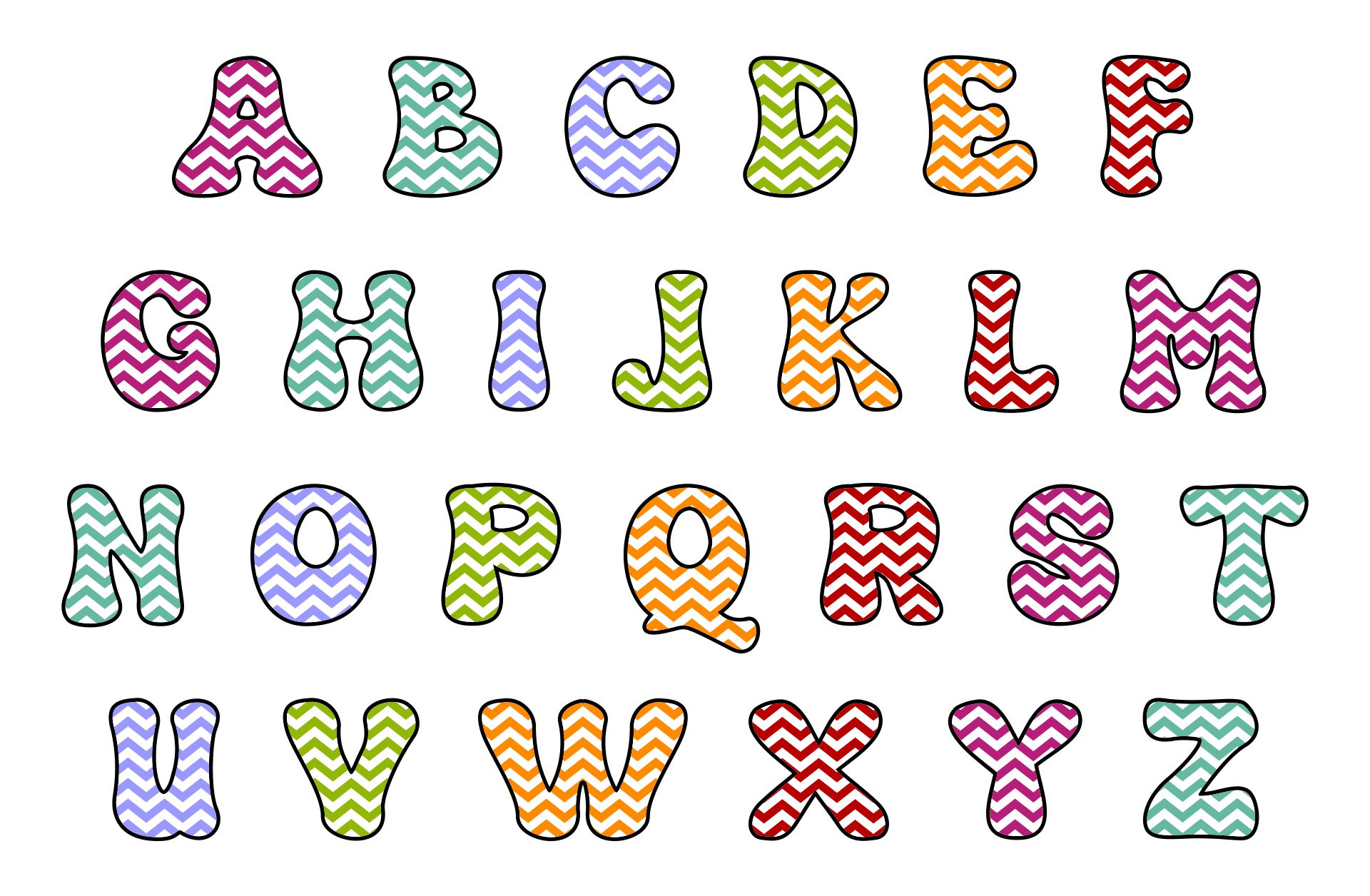 Bubble Letter Printables