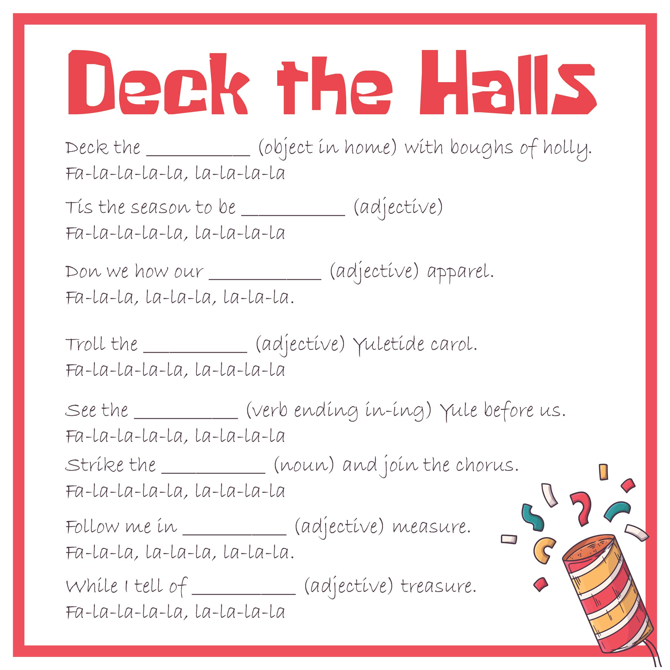 5 Best Adult Mad Libs Printable Christmas