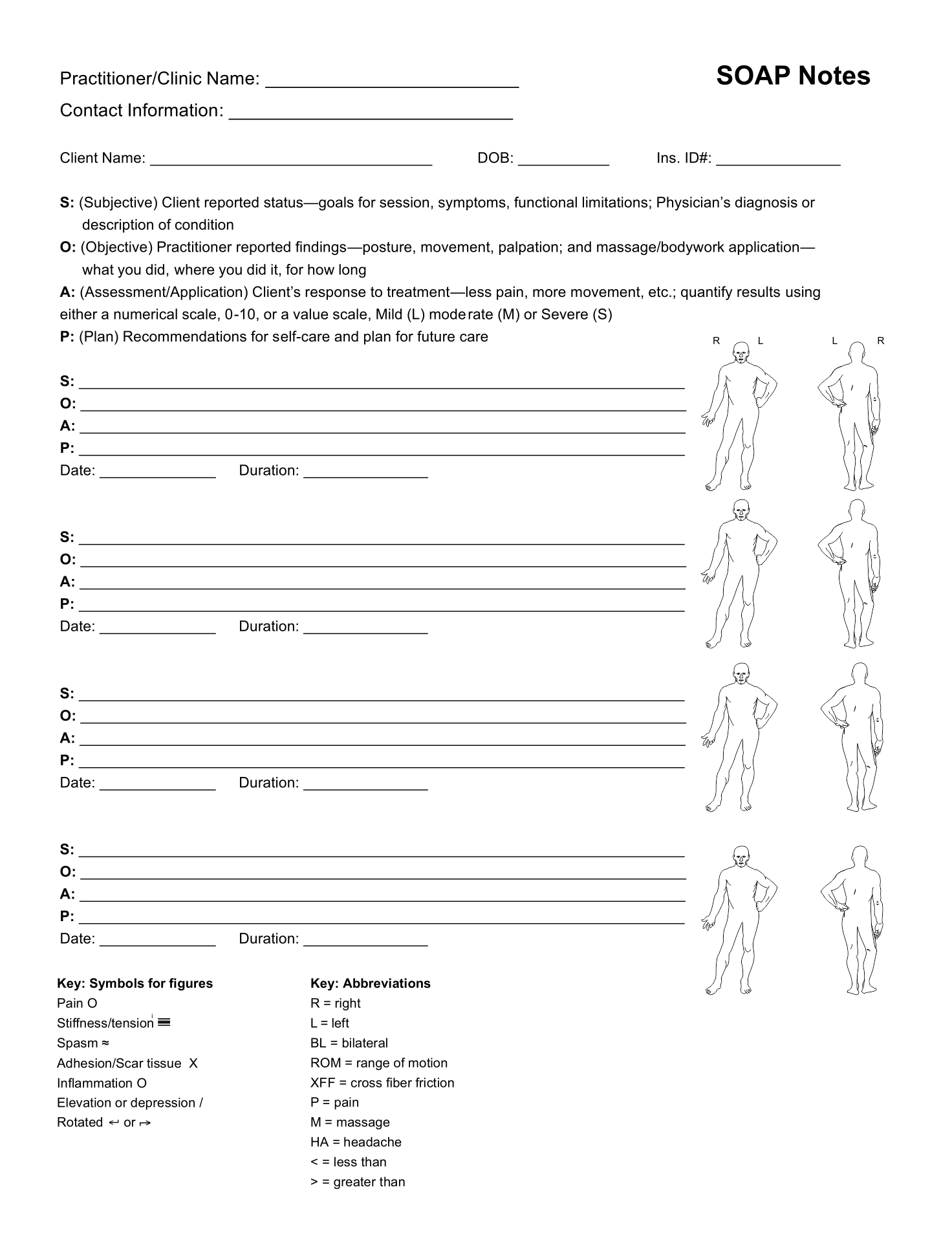 Printable Massage Therapy Soap Notes Forms Printable Forms Free Online