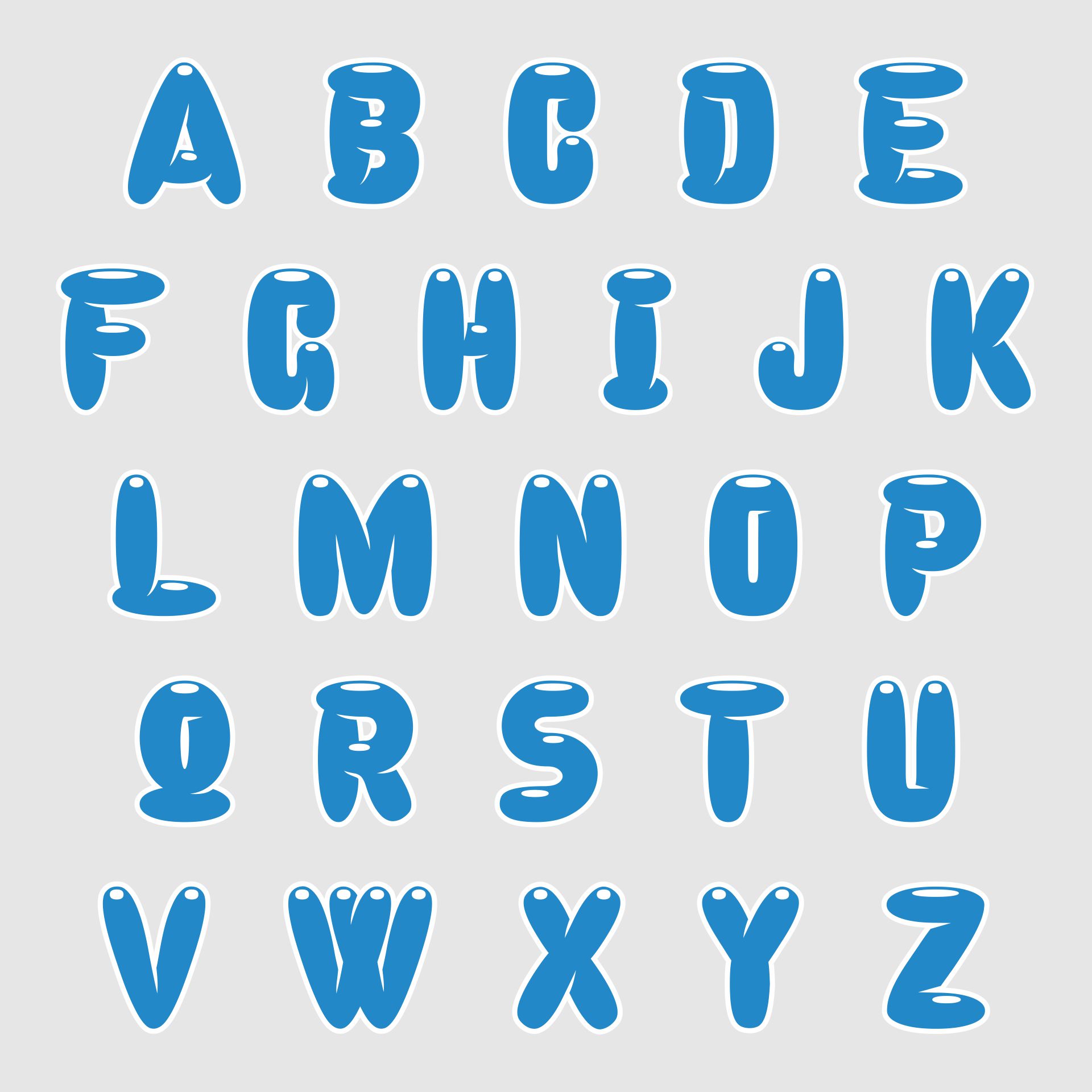 Printable Bubble Letter Font