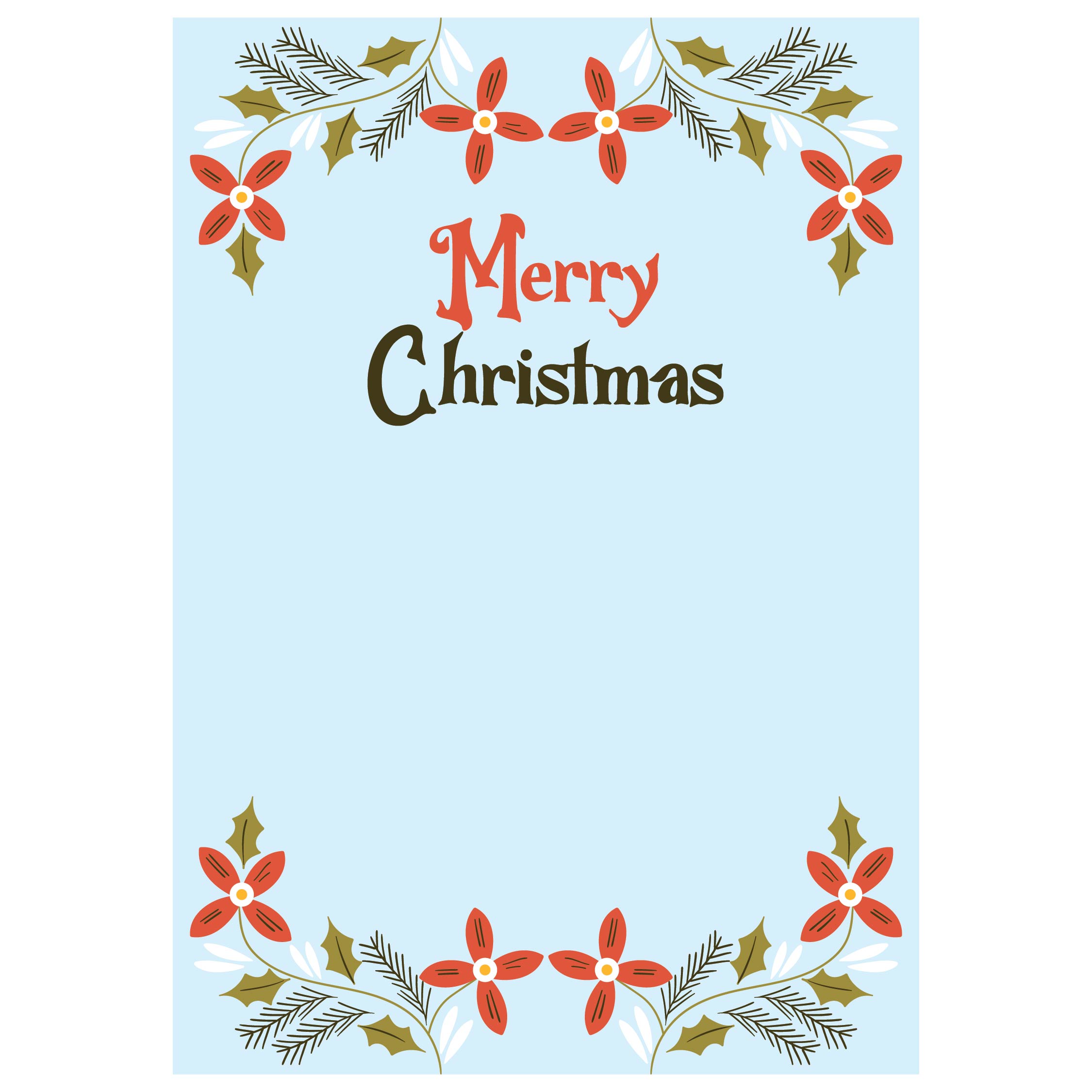 Christmas Cards Front and Back Printable for Teachers