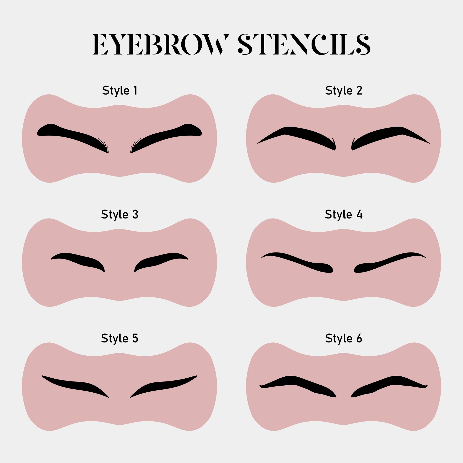 Printable Eyebrow Stencils Kit