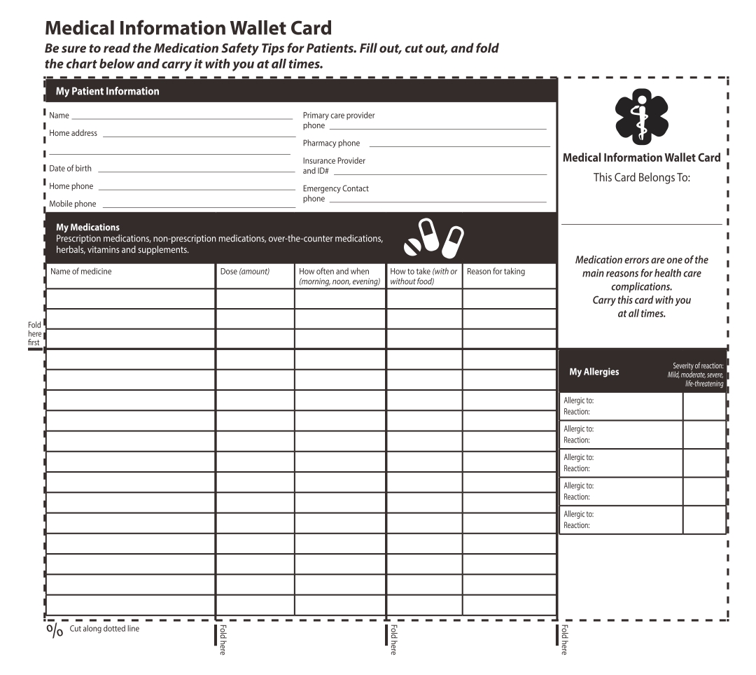 22 Best Printable Medication List Card - printablee.com Intended For Med Cards Template