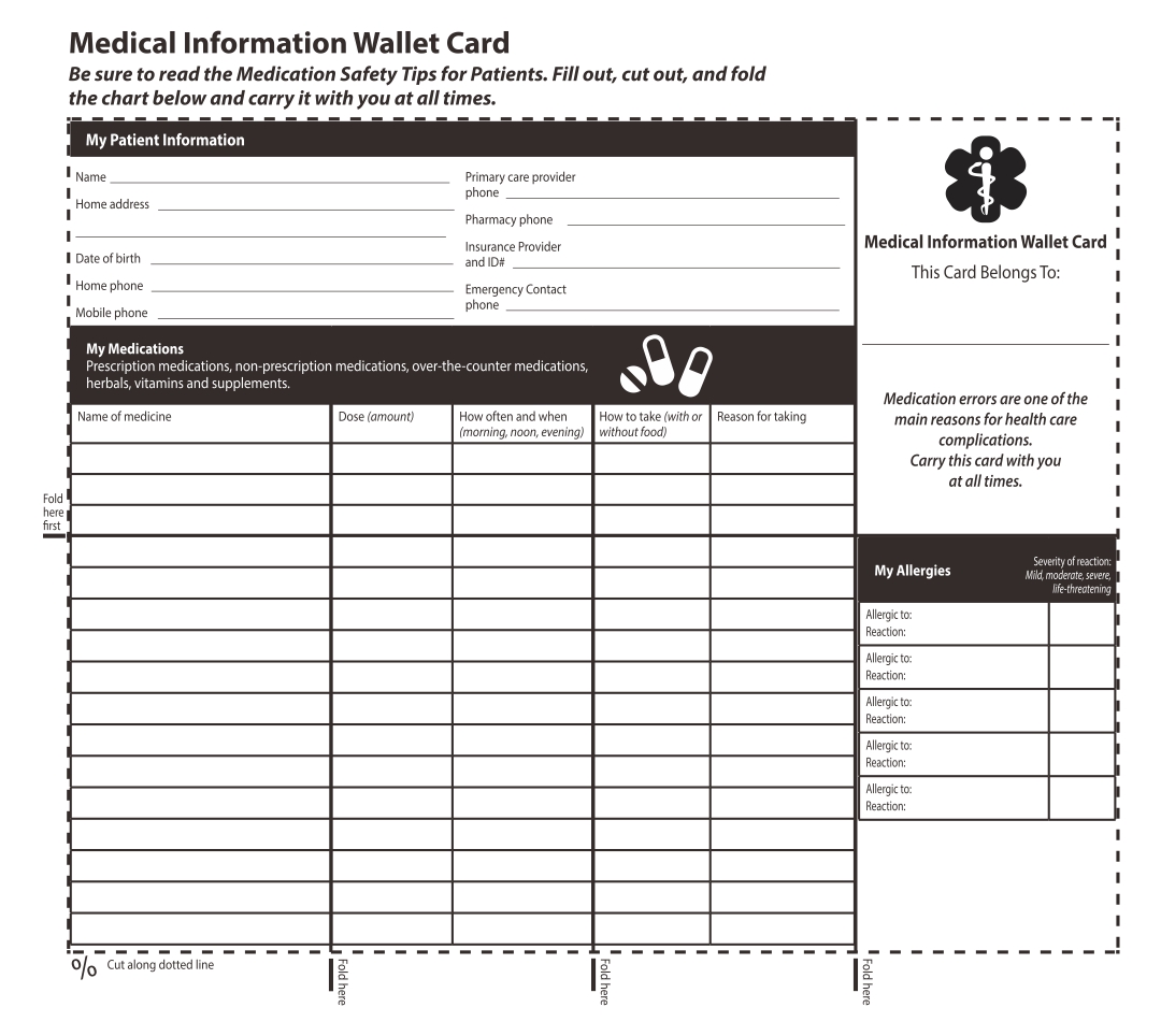 21 Best Printable Medication List Card - printablee.com With Regard To Med Cards Template