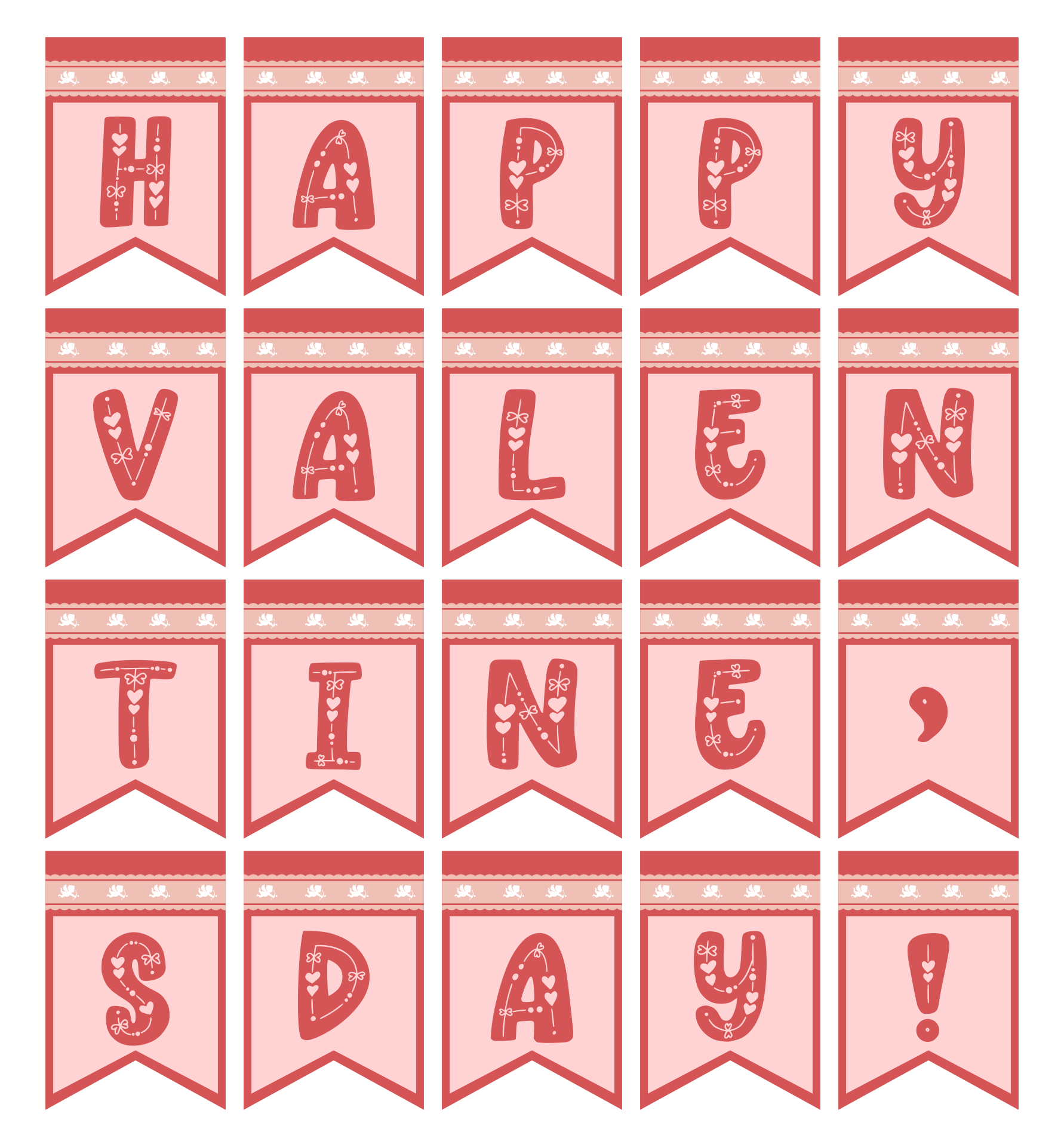 Valentines Printable Banner Templates