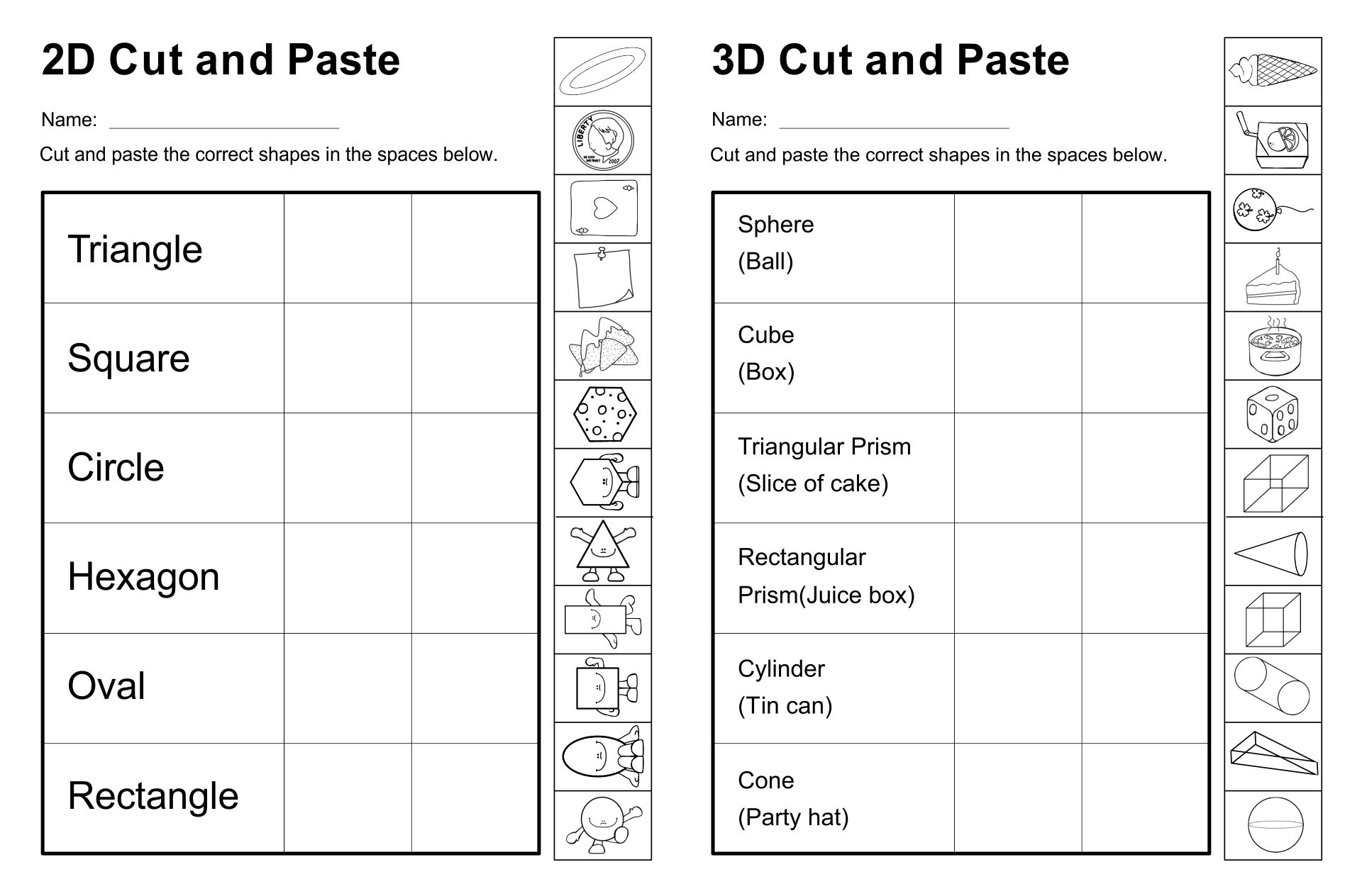 2D and 3D Shapes Kindergarten