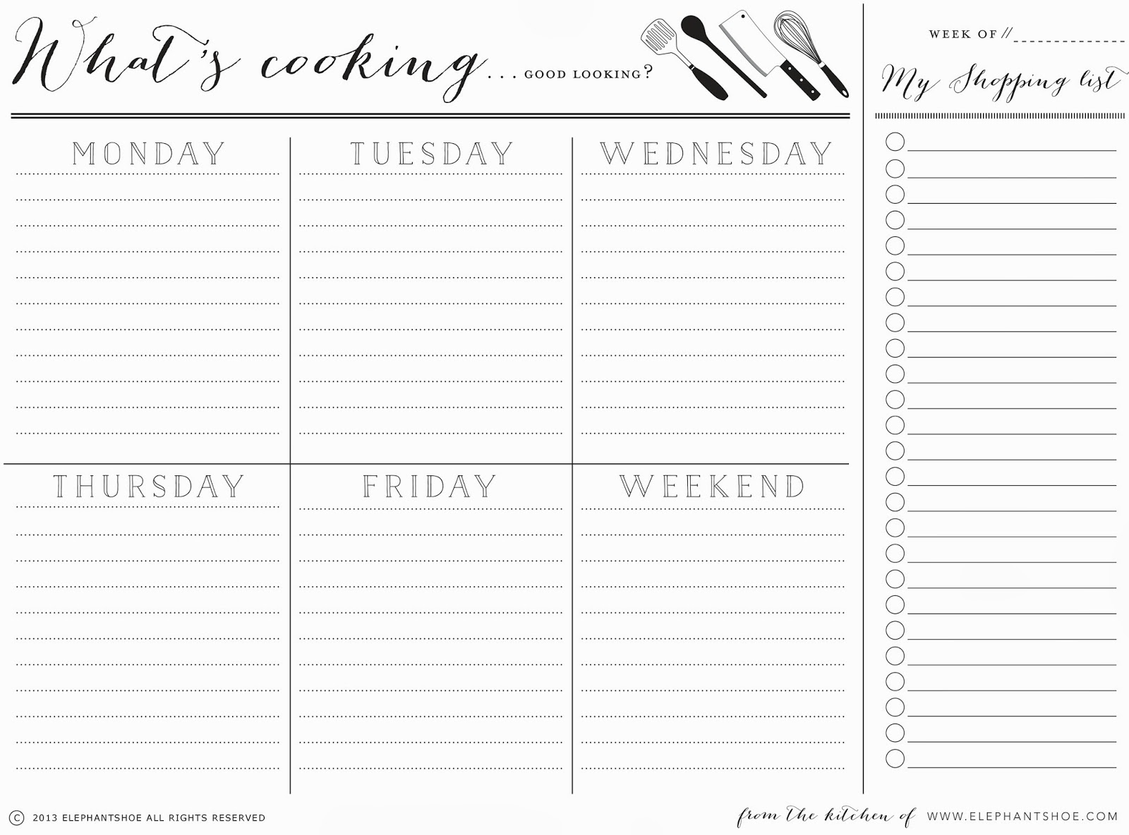 7 Day Meal Planner Template Printable Pdf Download - www.vrogue.co