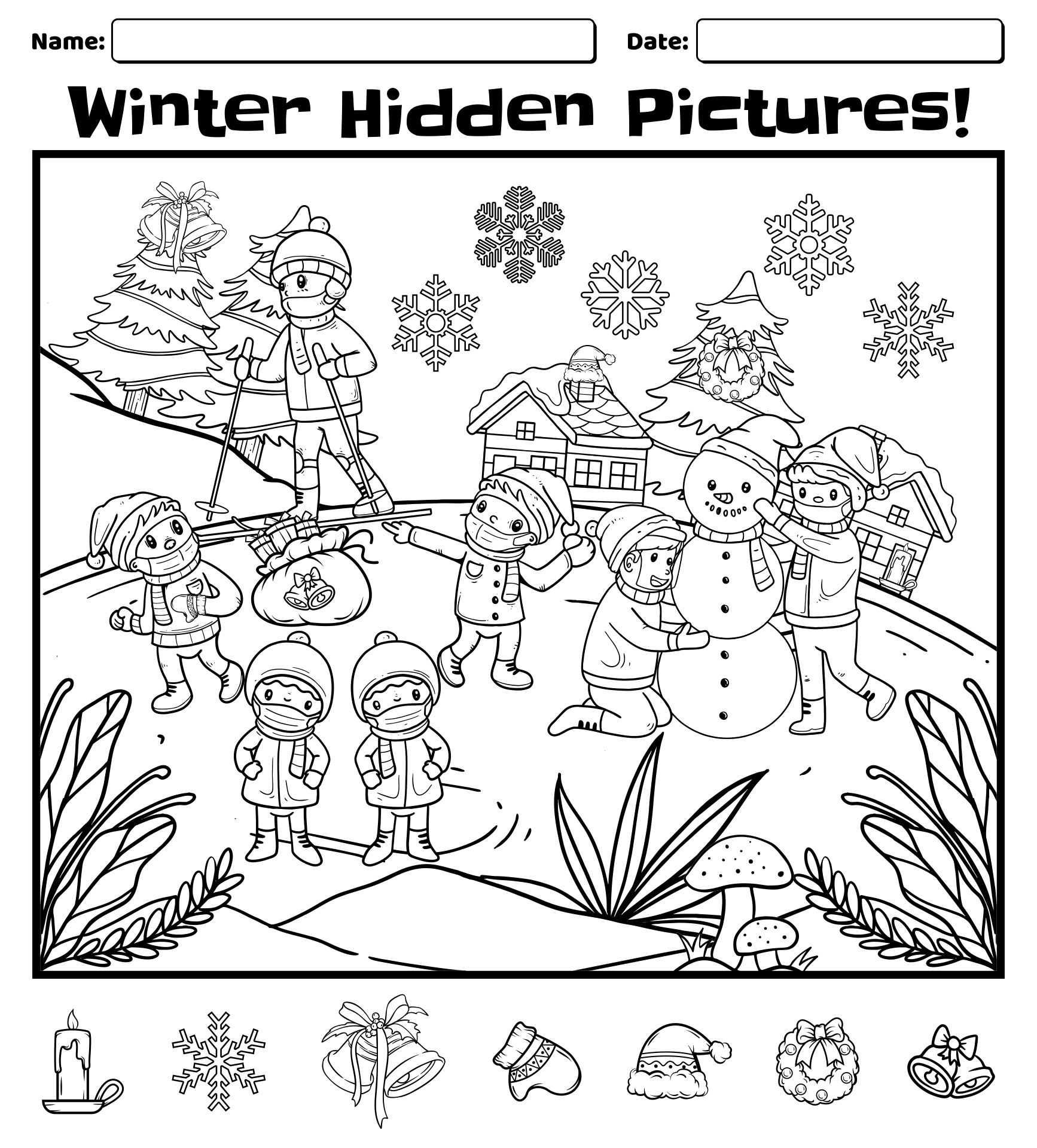 Hard Hidden Objects Printable Worksheet