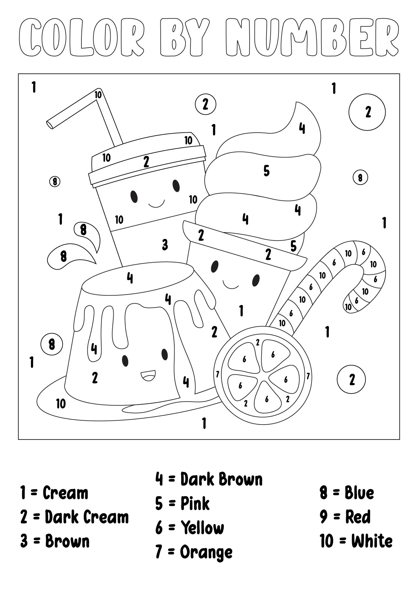 Printable Color by Number Coloring Pages