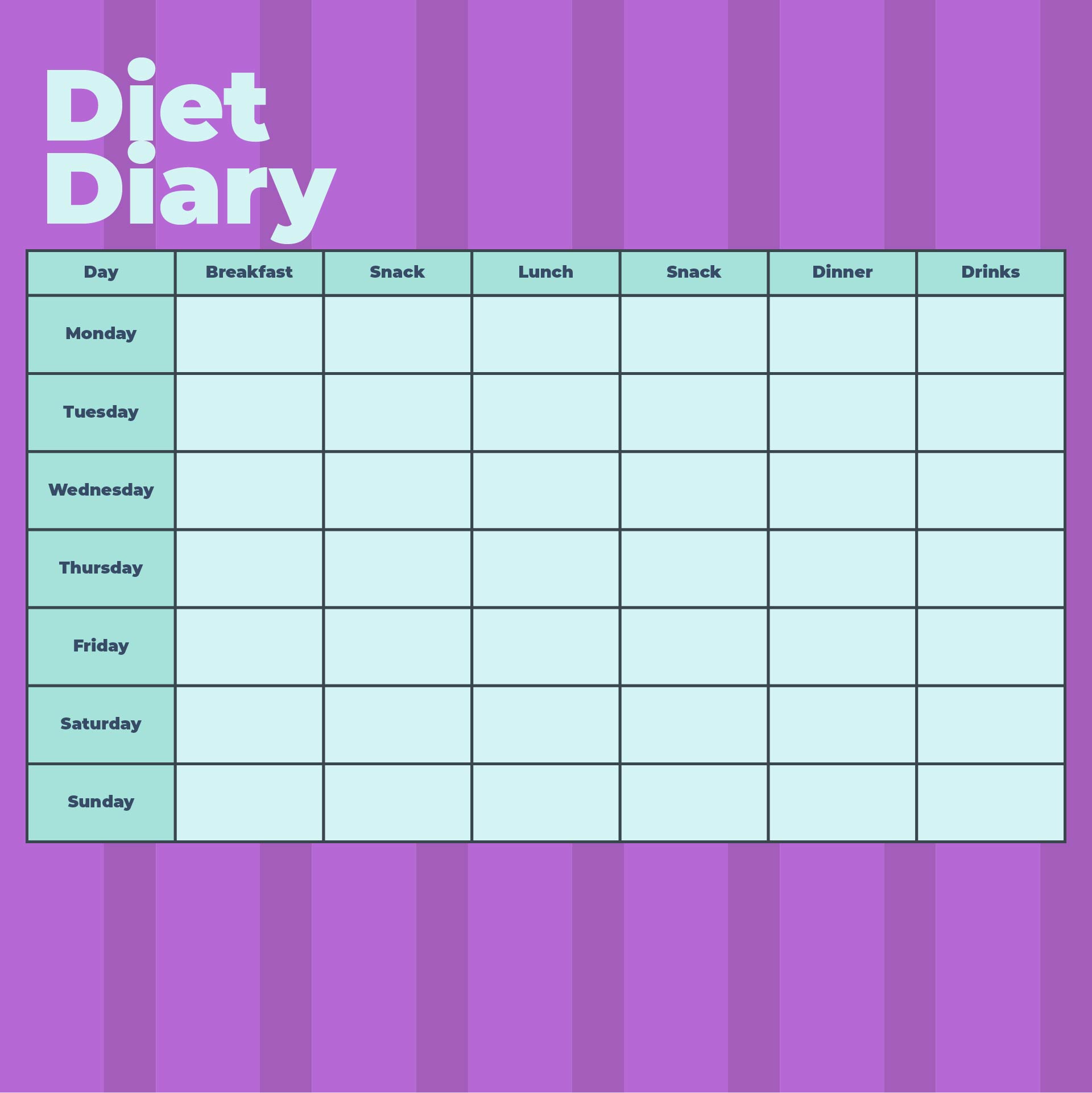 10 Best Diabetic Food Log Sheets Printable - printablee.com