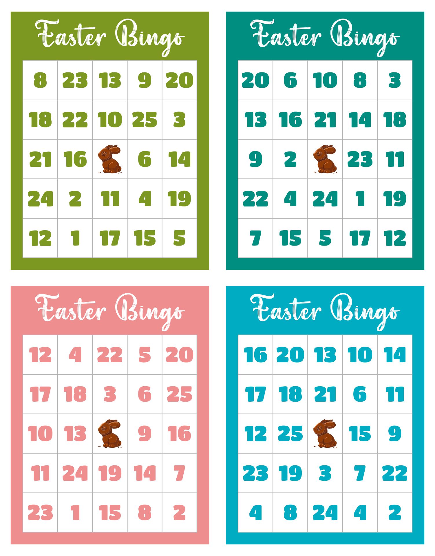  Printable Easter Bingo Number