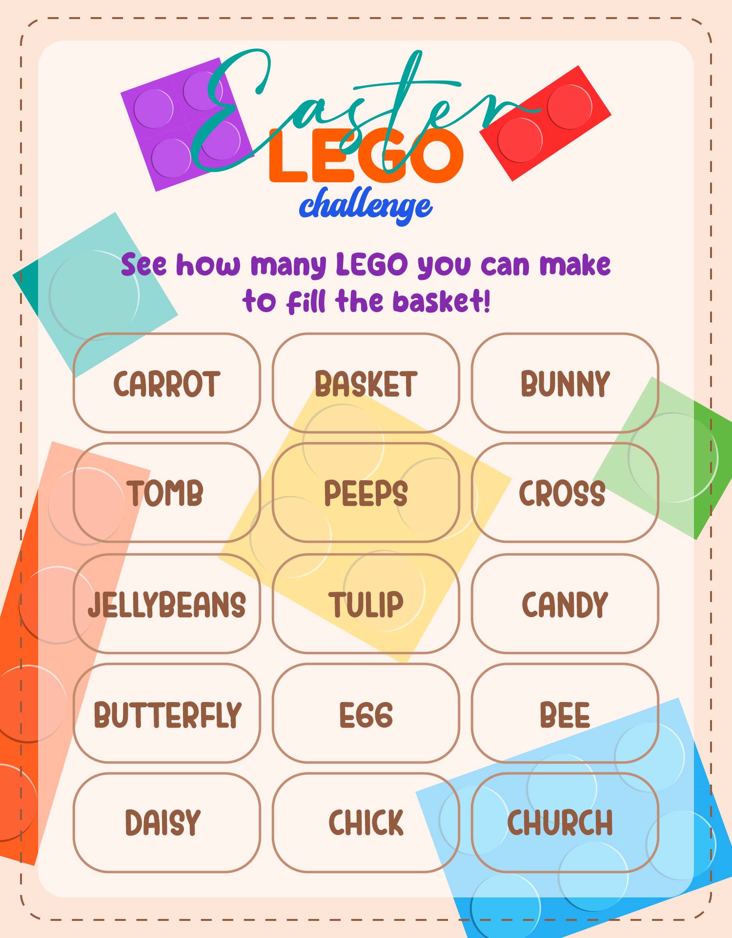 Easter Printable LEGO Challenges