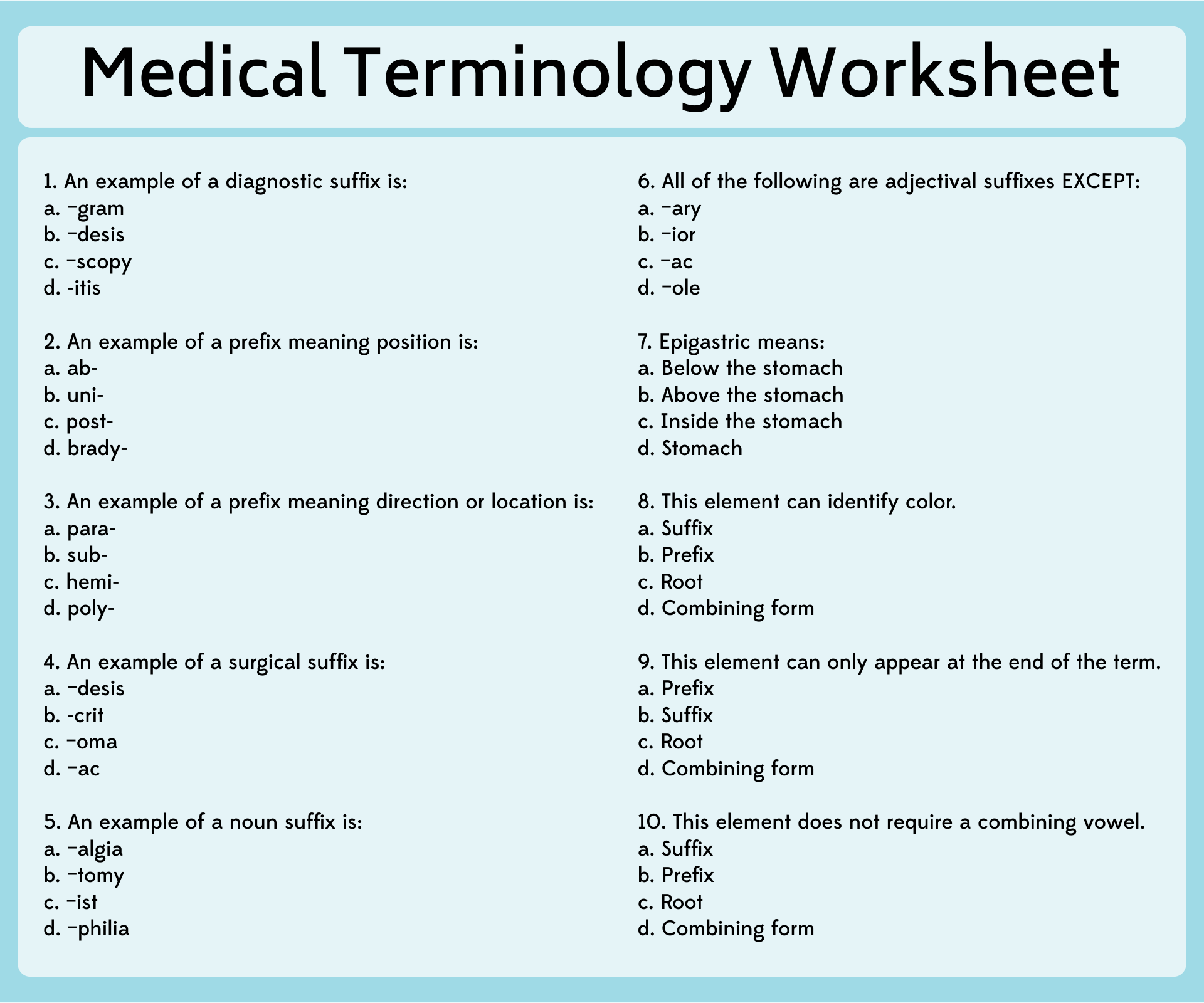 10 Best Free Printable Medical Worksheets PDF For Free At Printablee 10 Best Free Printable Medical Worksheets PDF For Free At Printablee