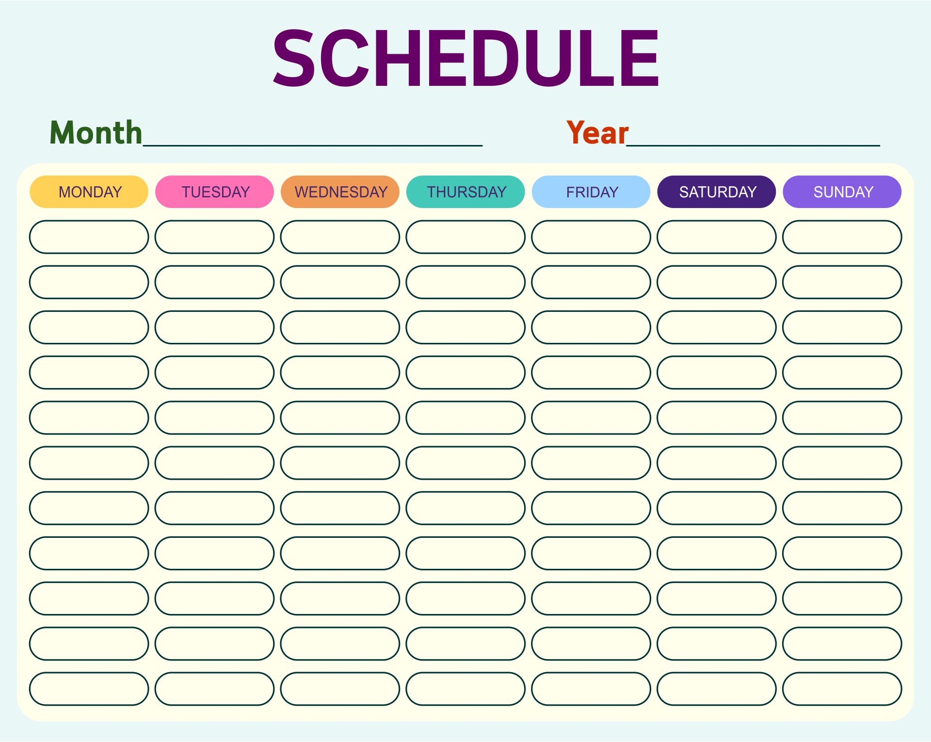 Printable Calendars by Month You Can Write In