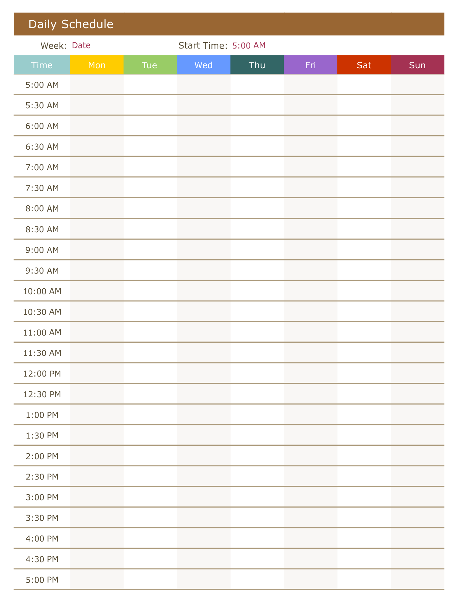 10 Best Free Printable Time Management Calendar Printablee