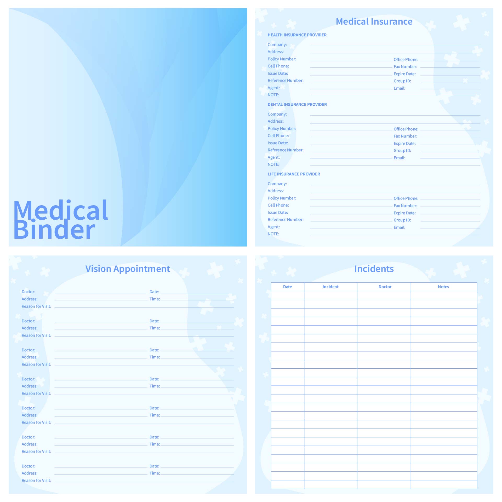 Printable Medical Binder Forms