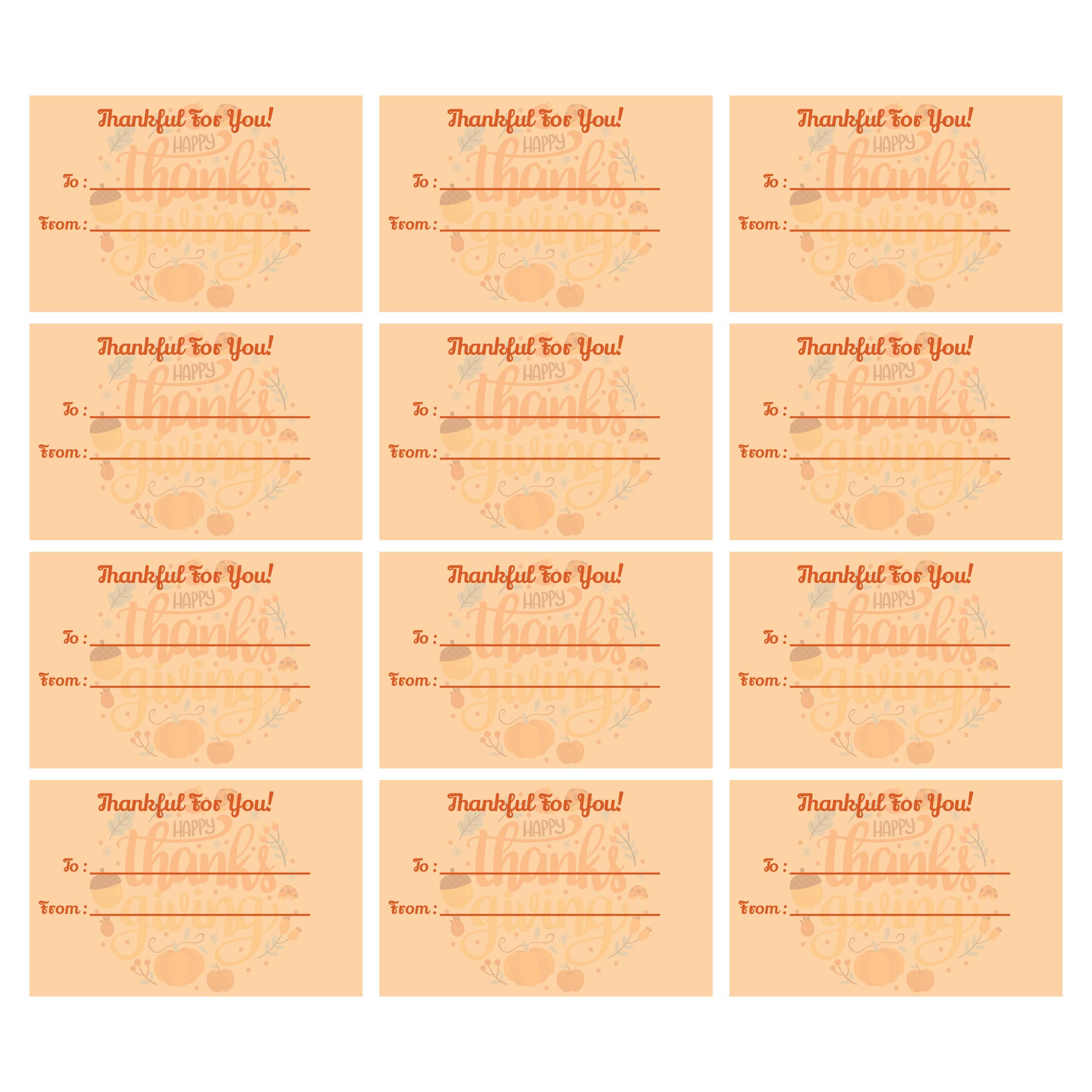  Printable Thanksgiving Tags