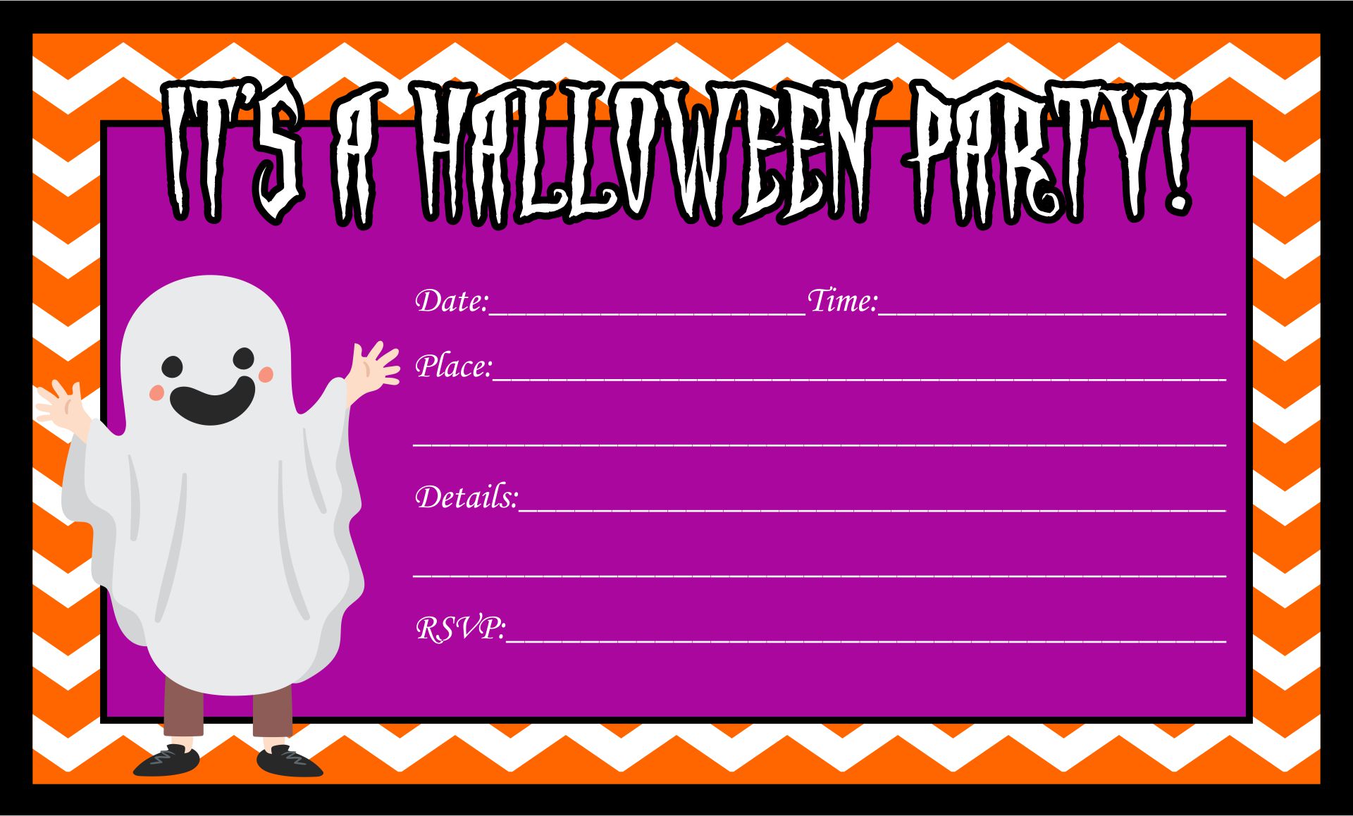 Halloween Birthday Party Invitation Templates Printable