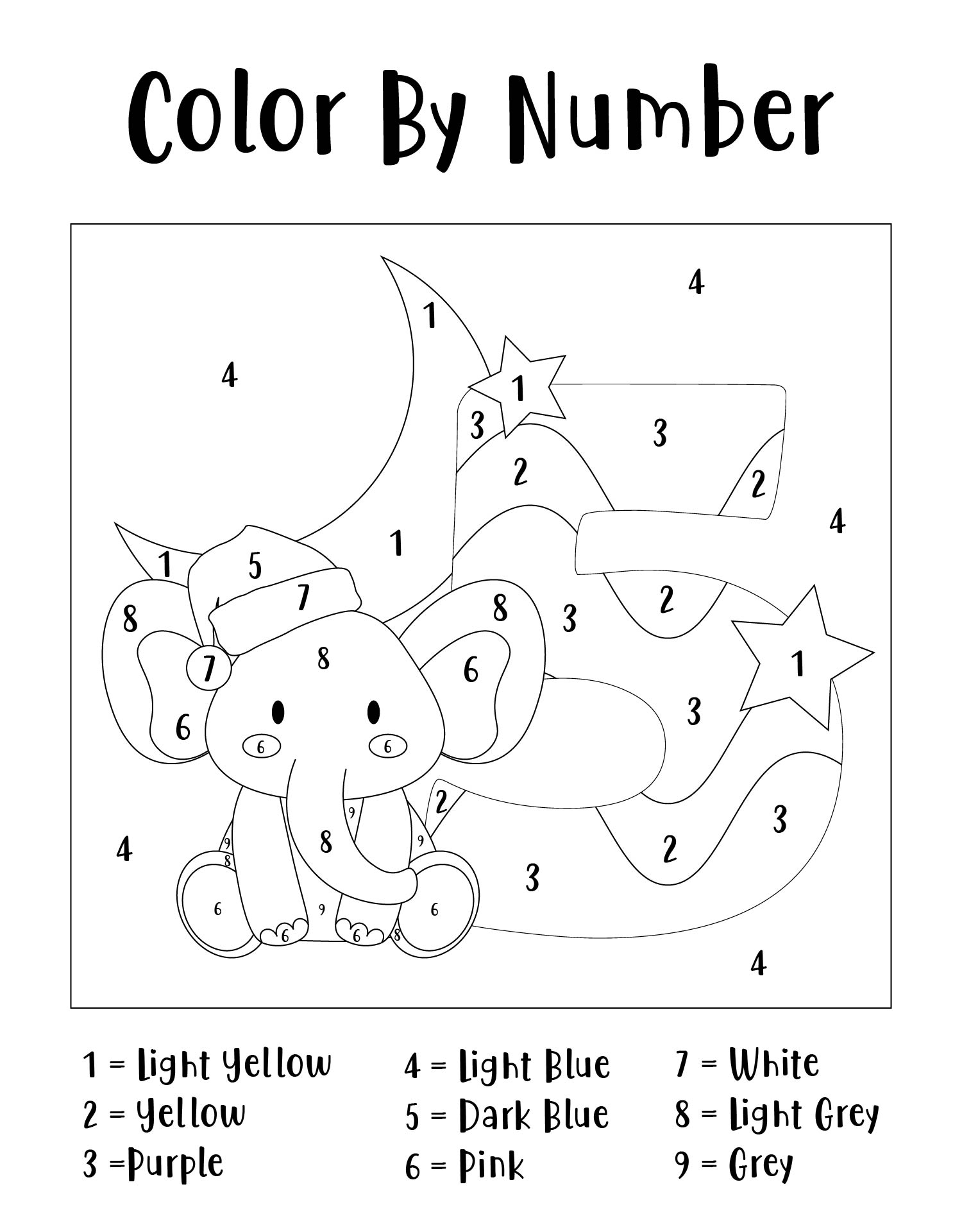 Hard Color by Number Coloring Pages Printable