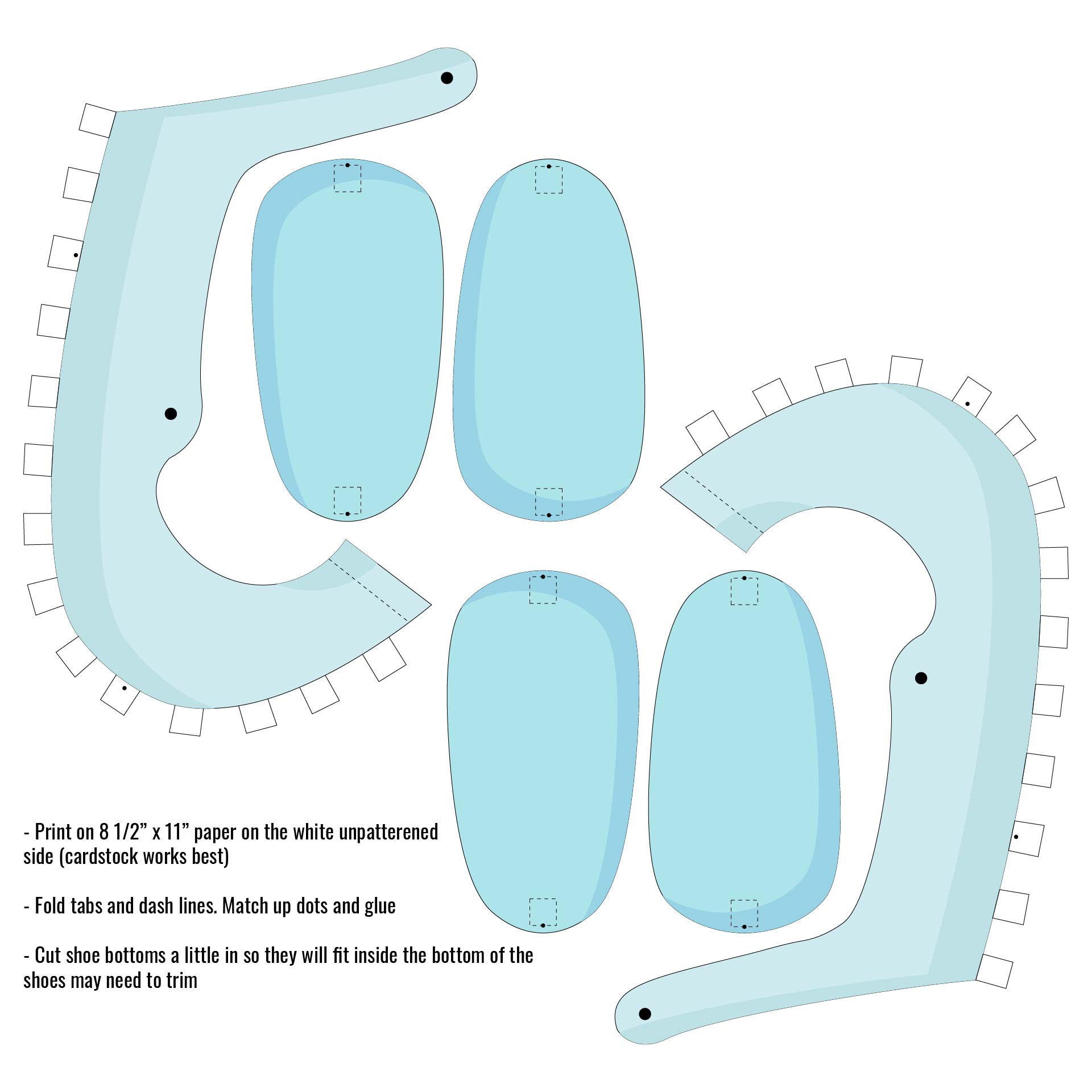 Paper Baby Shoe Template
