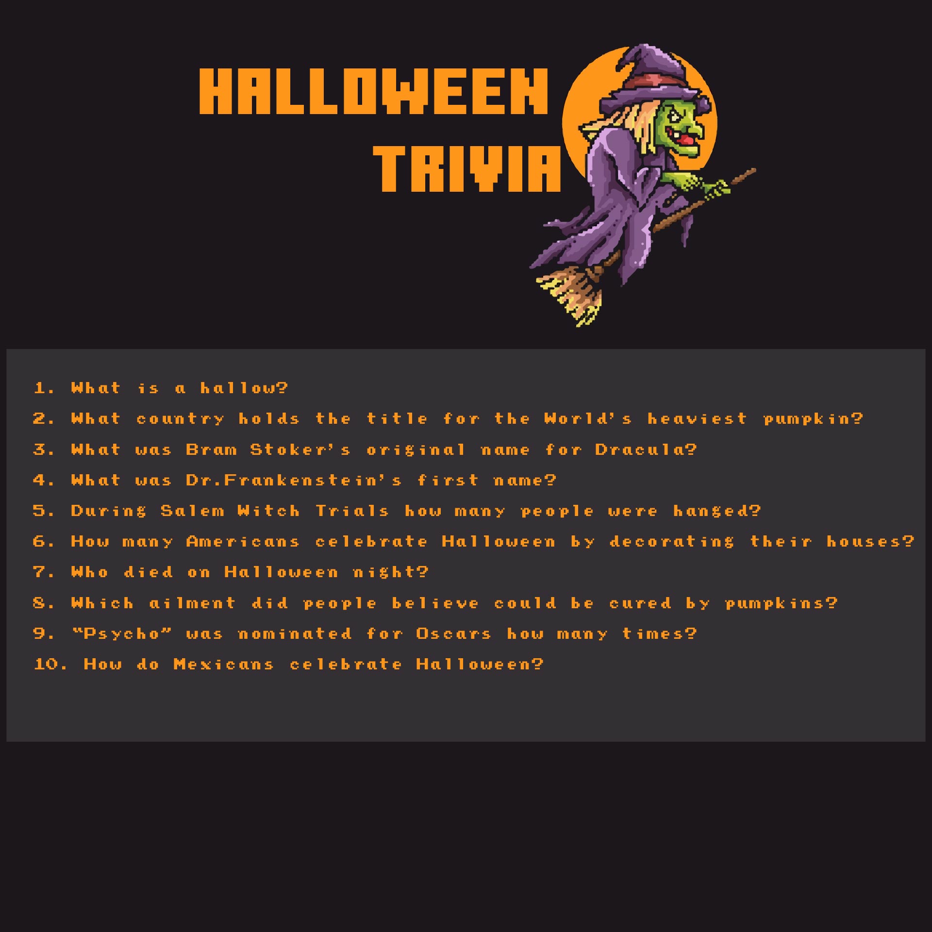  Printable Halloween Trivia Quizzes