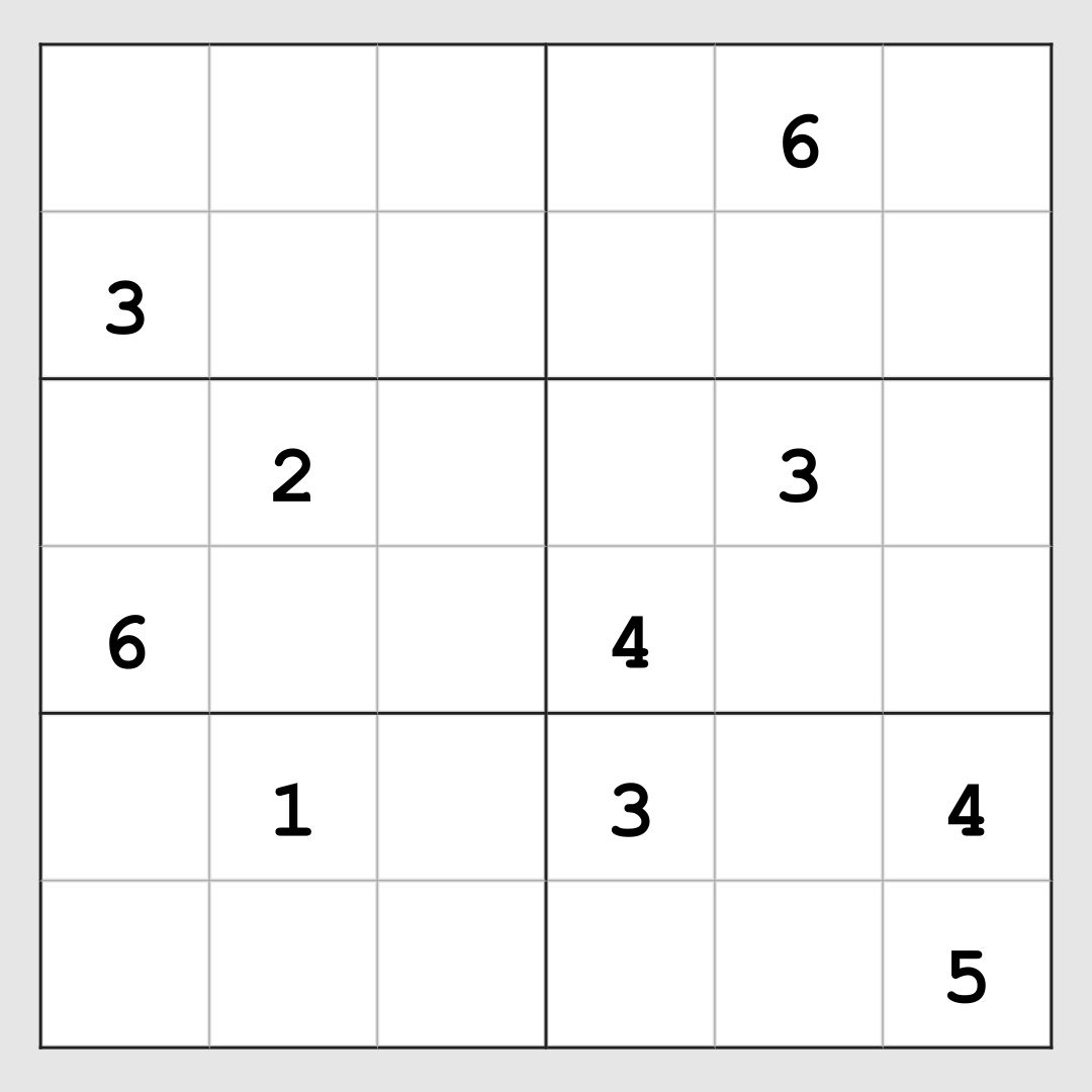 Printable Kids Sudoku Puzzles 6 X 6