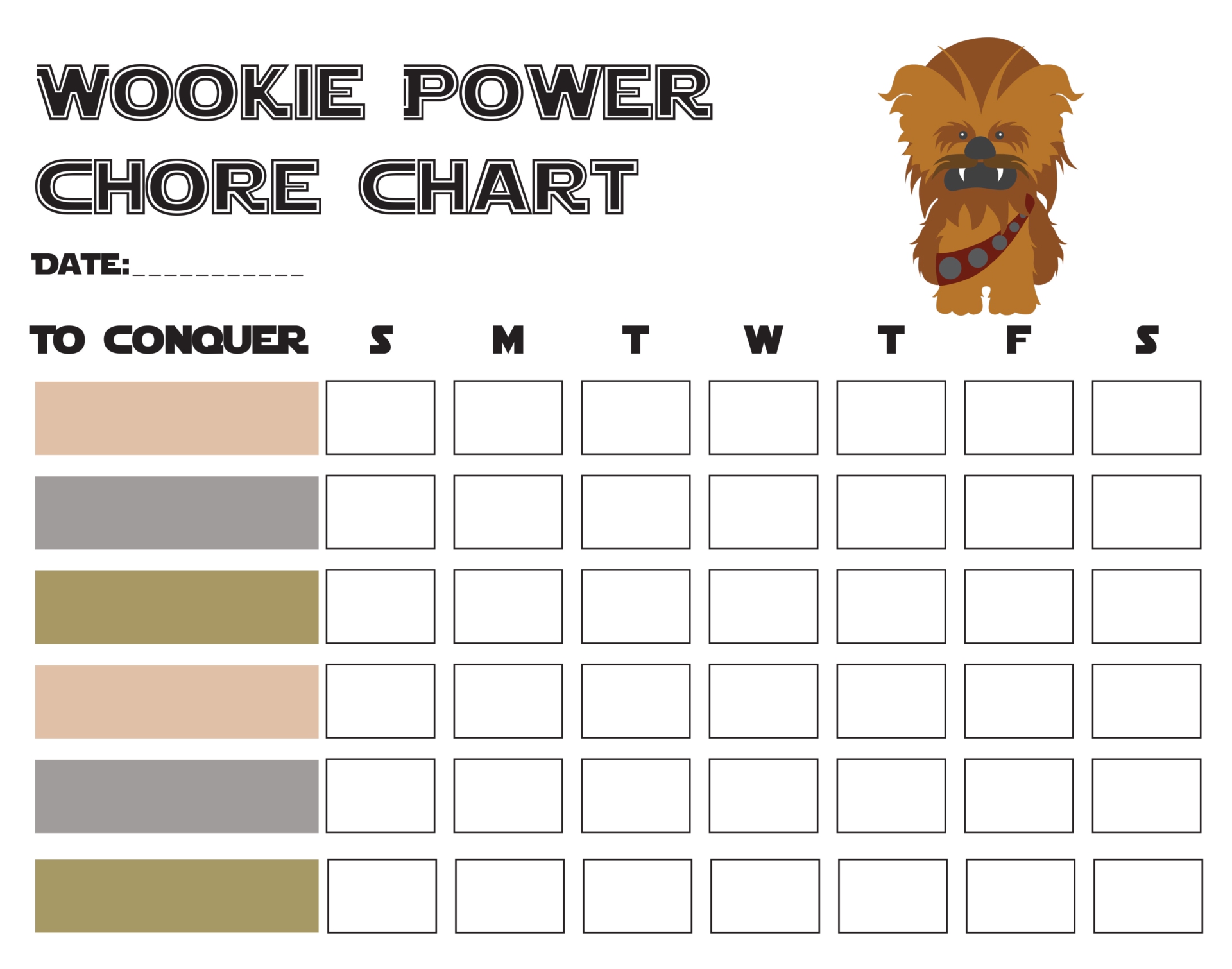 Weekly Chore Printable Reward Chart