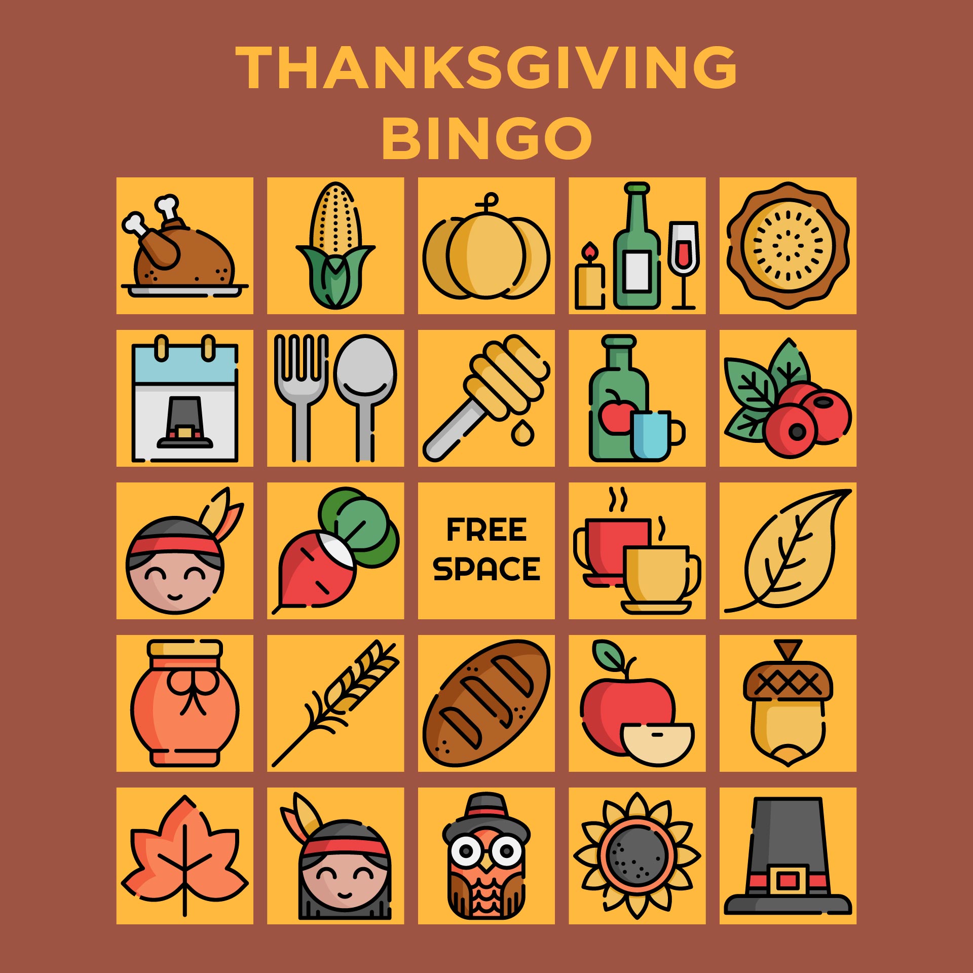 Thanksgiving Bingo Game Printable