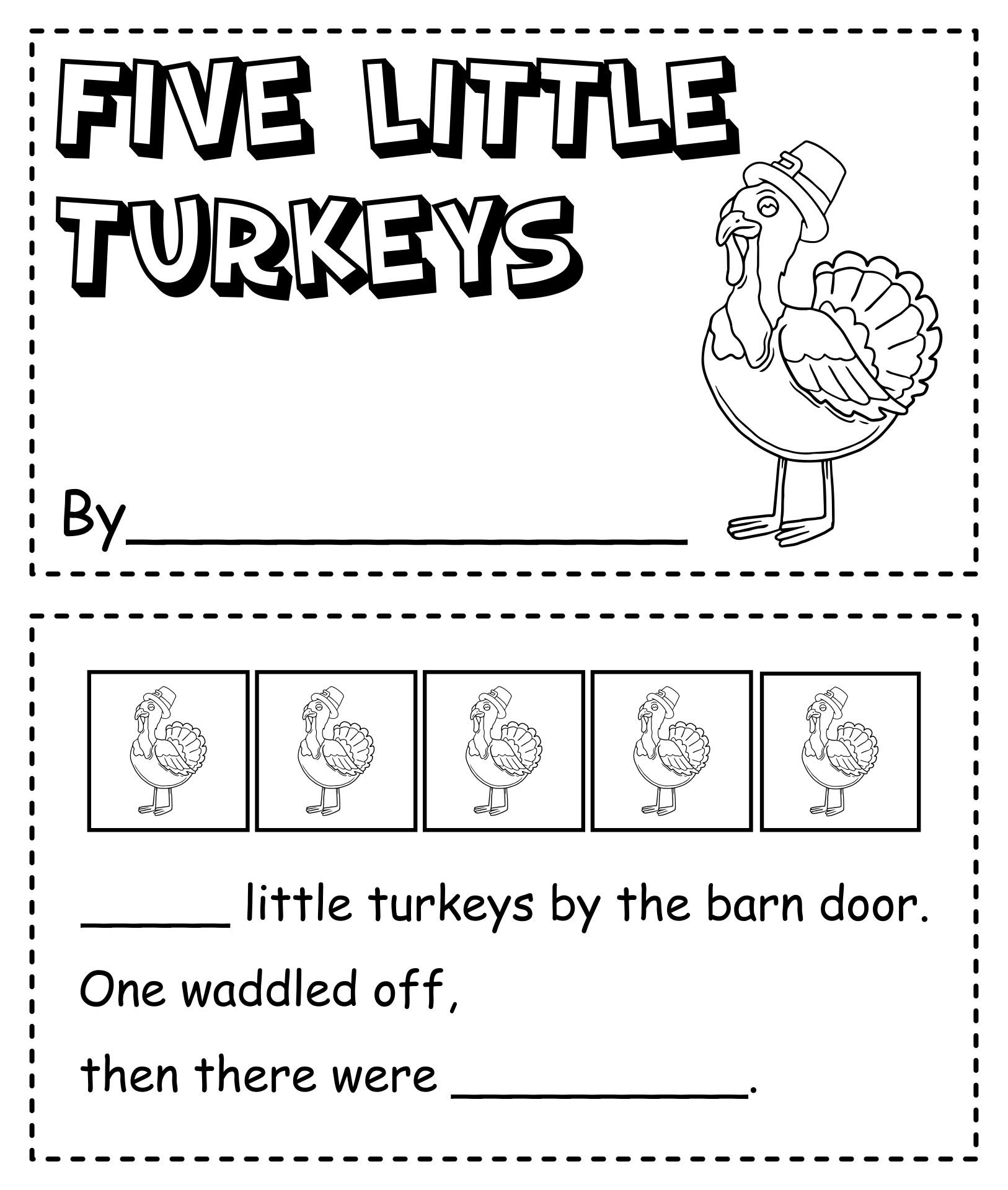 5 Little Turkeys Printable Book