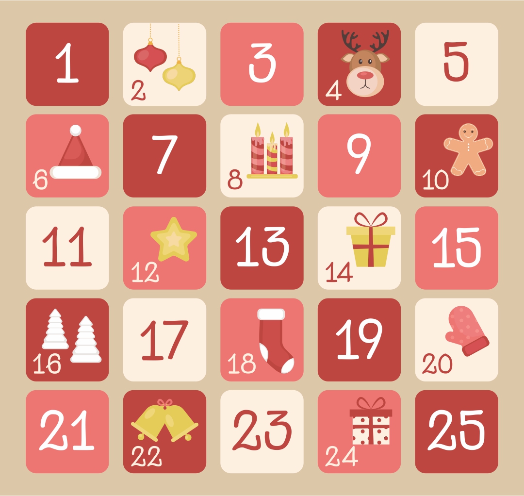6 Best Christmas Countdown Number Printables