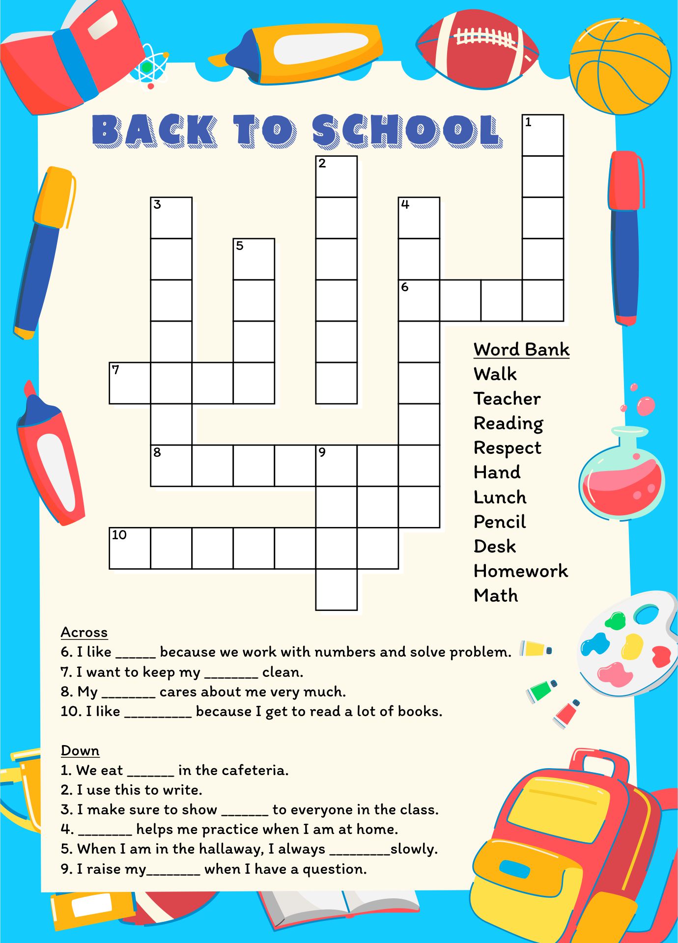 Back to School Puzzles Printable