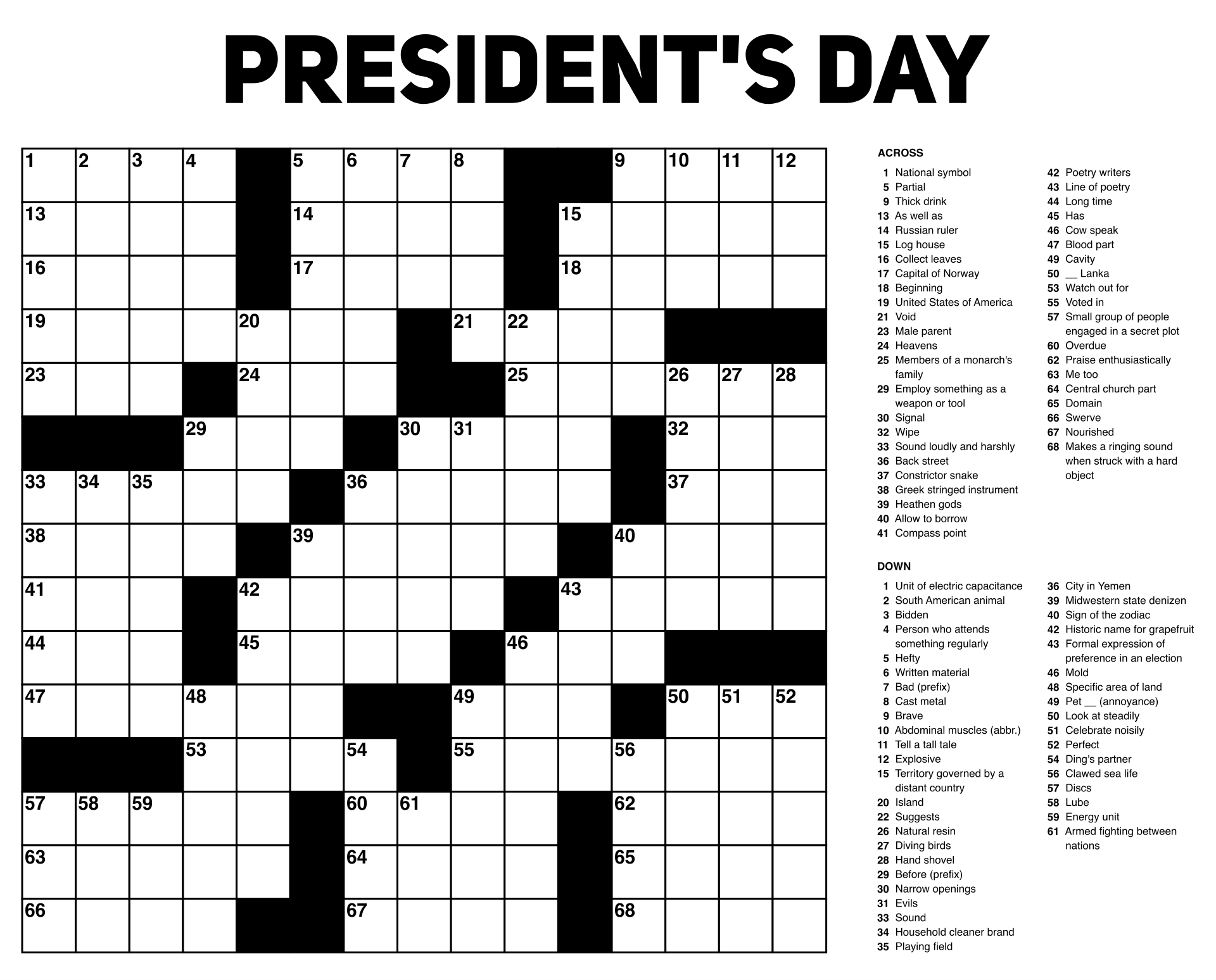 Large Print Easy Crossword Puzzles 10 Free PDF Printables Printablee