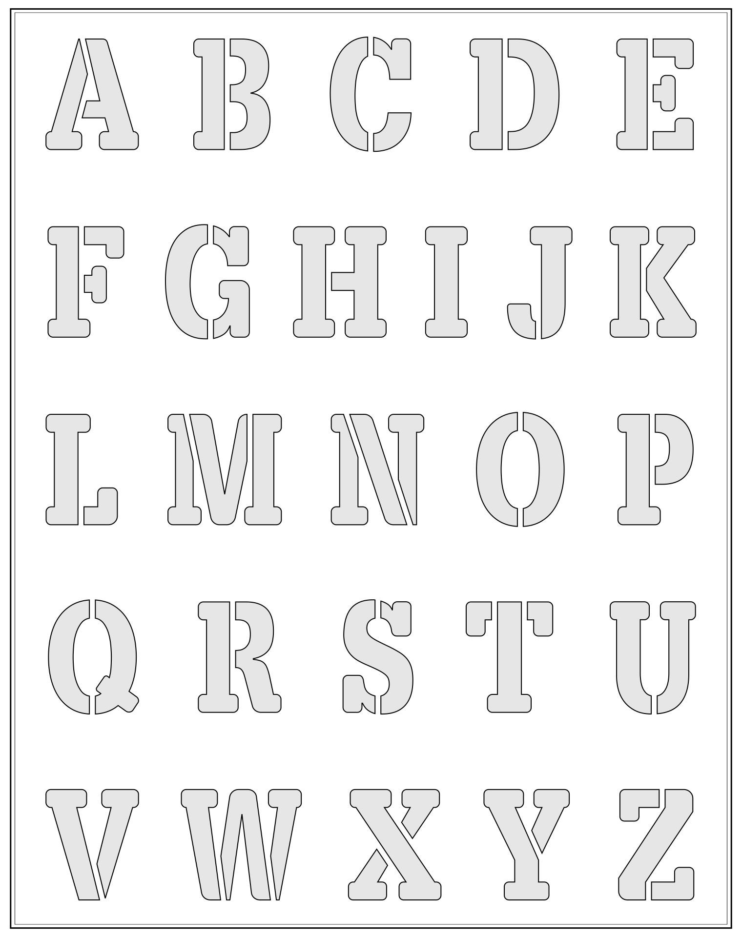 10 best fancy letter stencils free printable printablee com