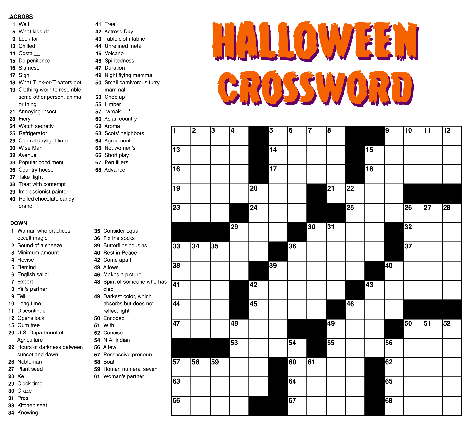 Free Downloadable Crossword Puzzles Blackins101