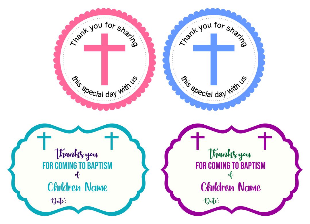 Printable Baptism Tags