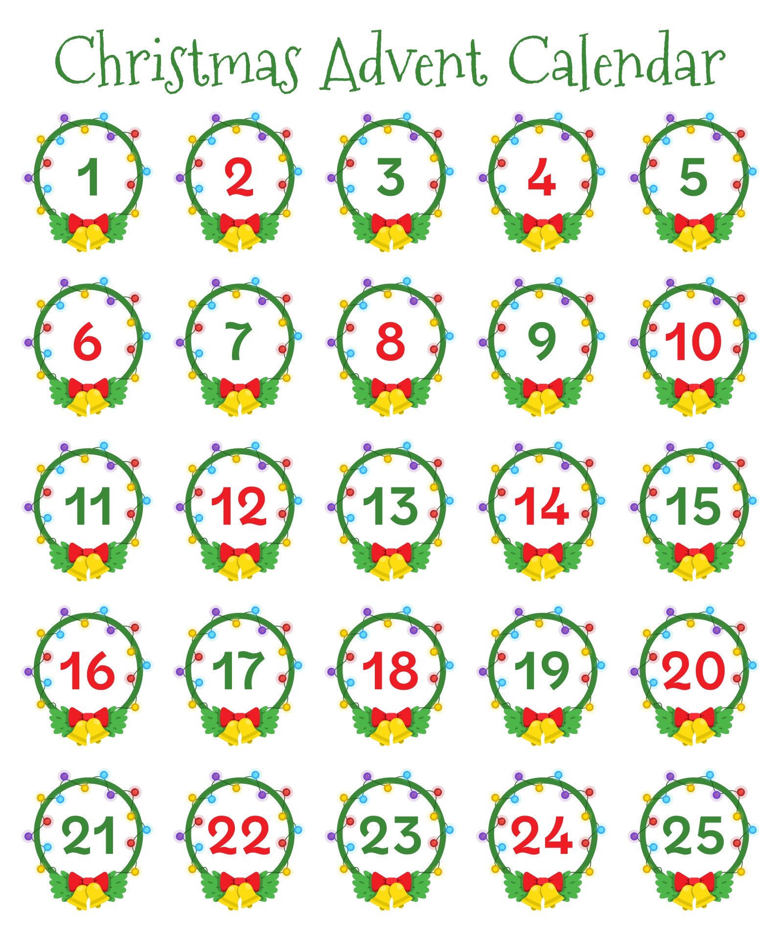 Christmas Numbers Printable