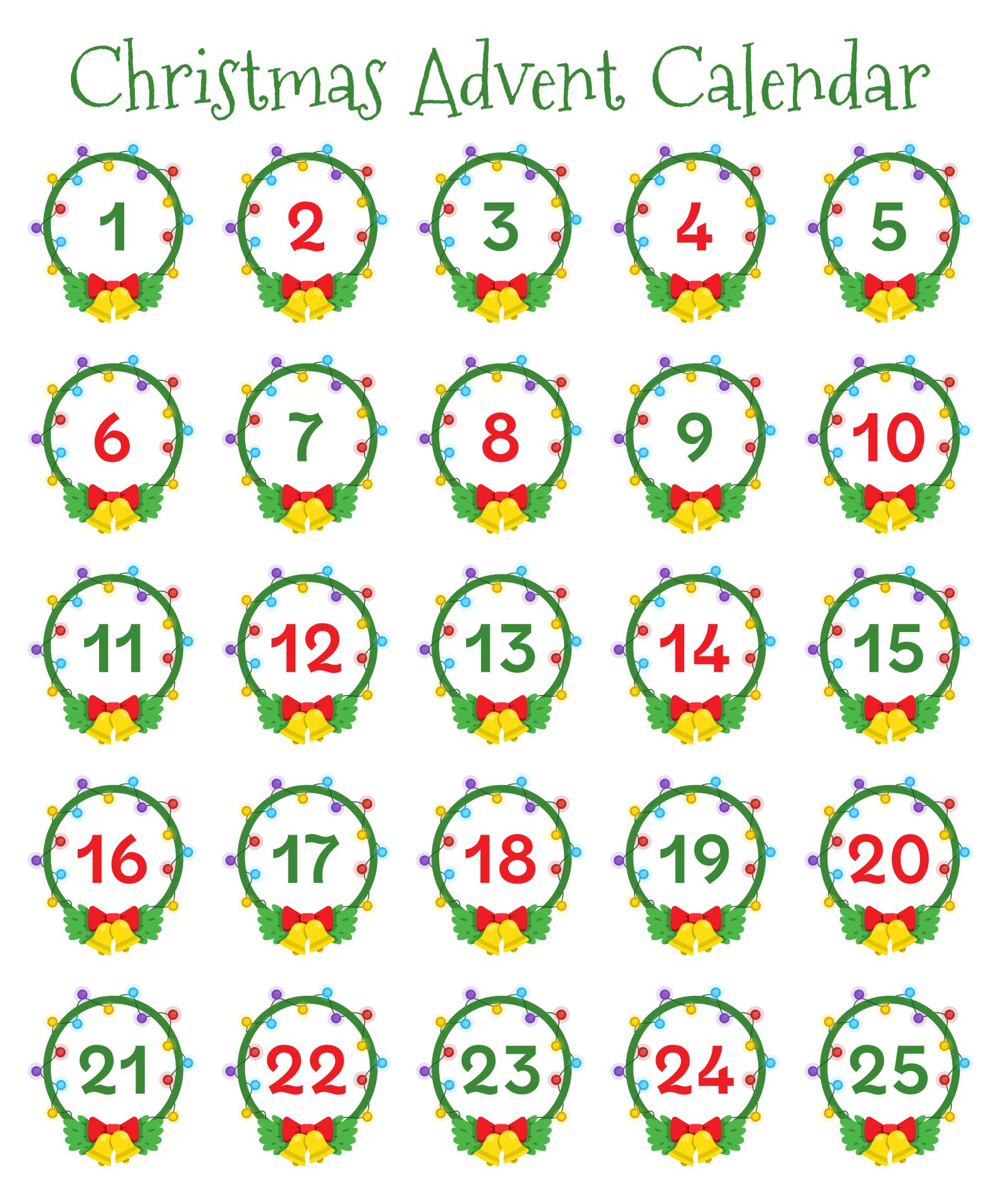 Make Your Own Advent Calendar Template