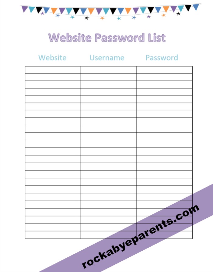 9 Best Images of Password List Printable - Free Printable Password ...